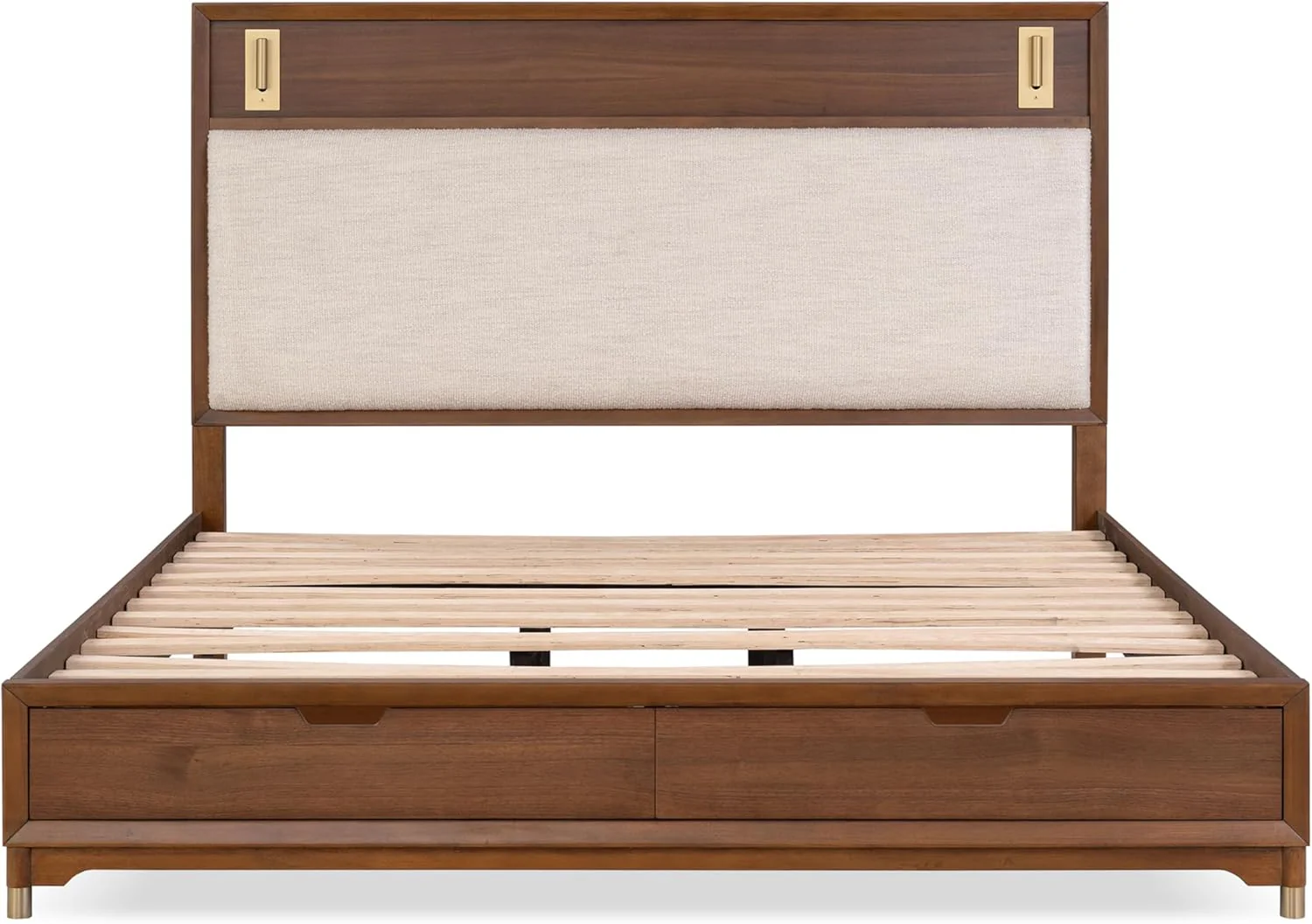 Edison Mid-Century Modern Upholstered Bed with Reading Light - Image 31