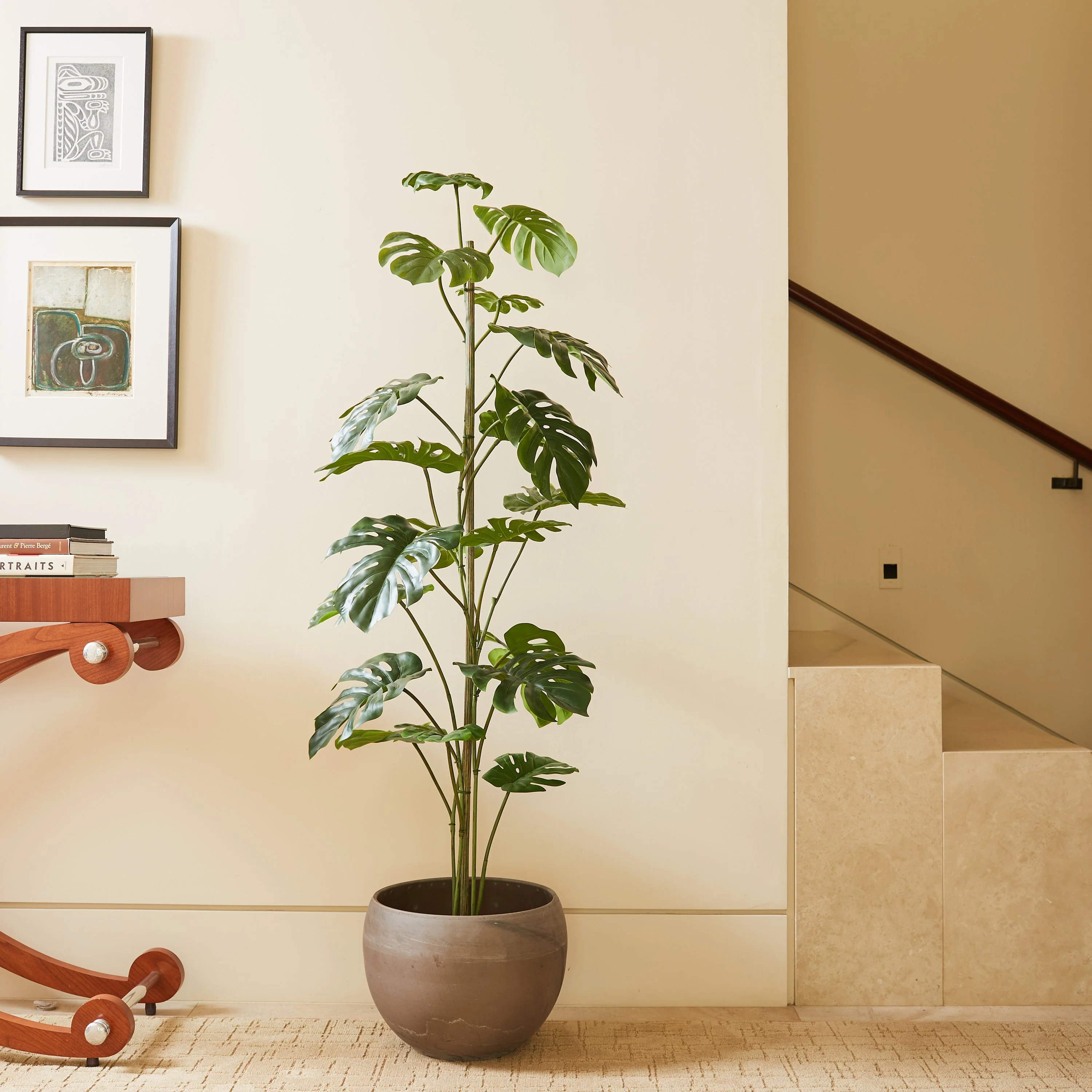 Faux Potted Monstera Tree, 5 ft - Image 9