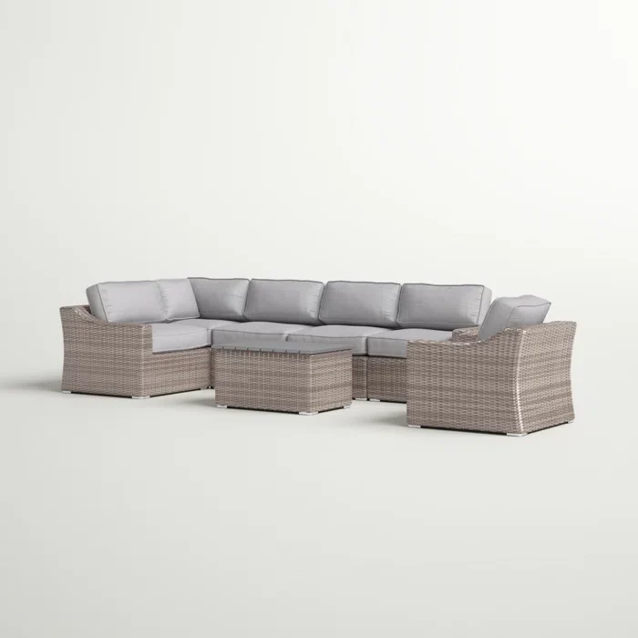 5-Person All-Weather Wicker Sectional Seating Set - Image 3