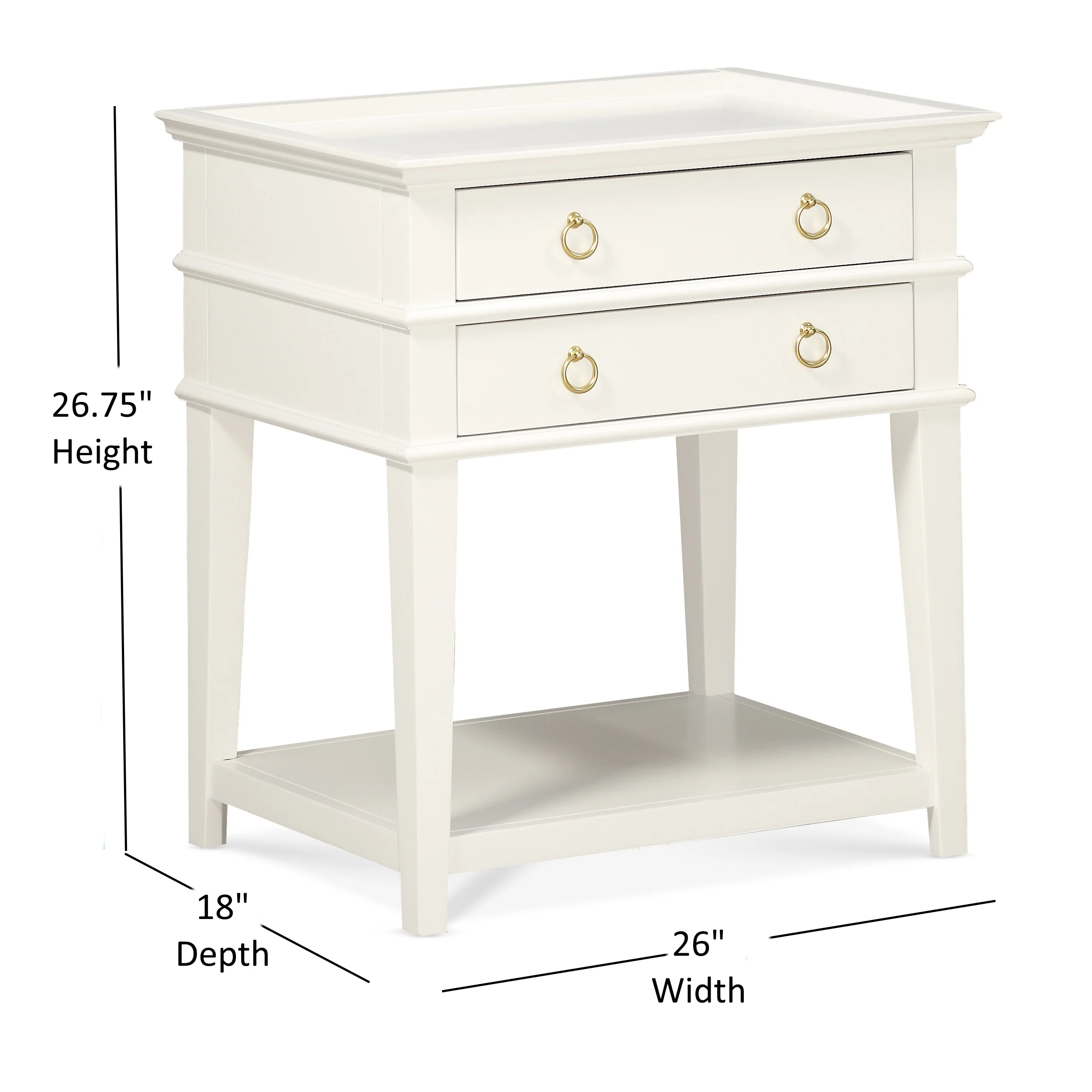 Carmona 2-Drawer Tray Top Nightstand - Image 28