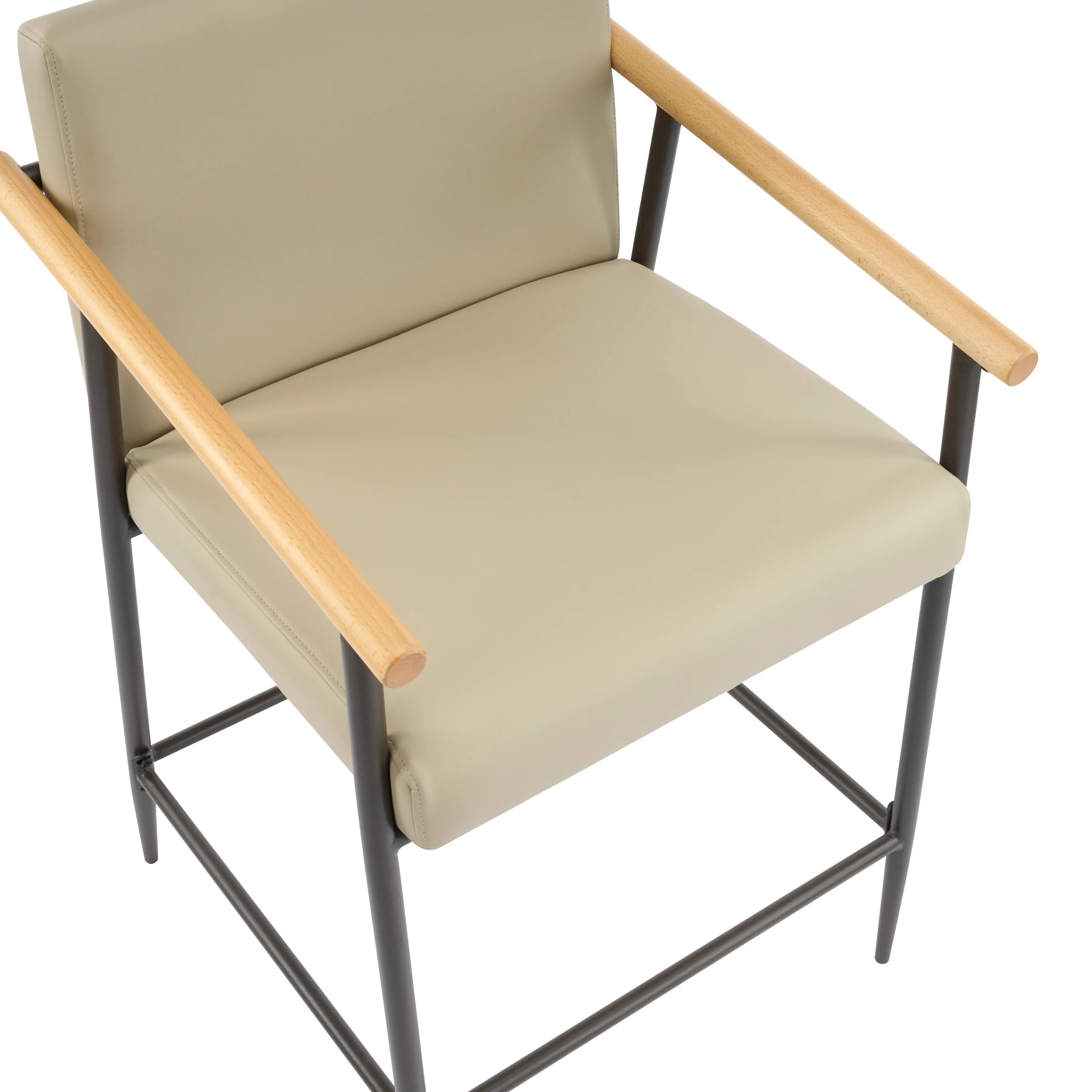 Kentwood Square Back Upholstered Counter Stool with Iron Frame, Set of 2 - Image 25