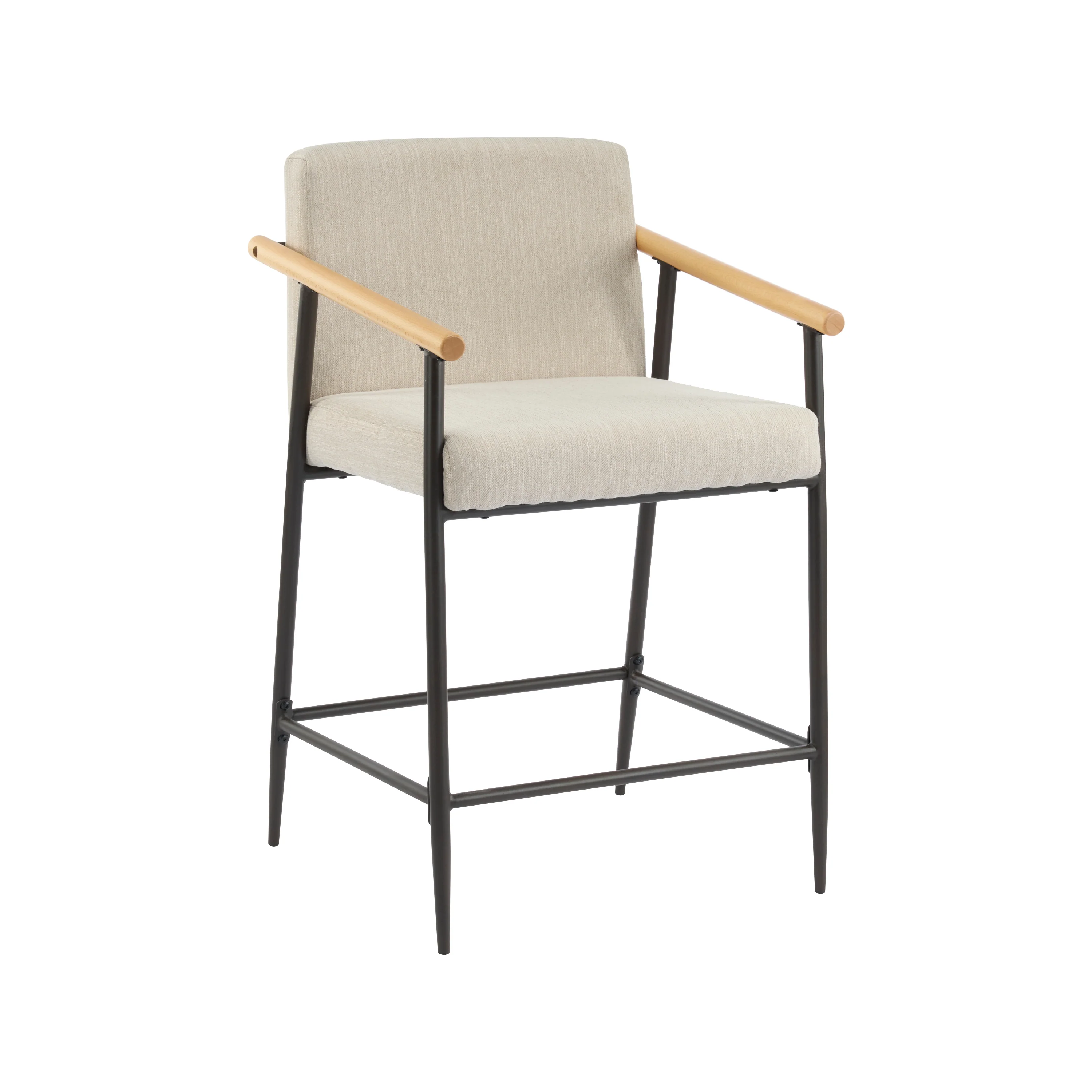 Kentwood Square Back Upholstered Counter Stool with Iron Frame, Set of 2 - Image 30