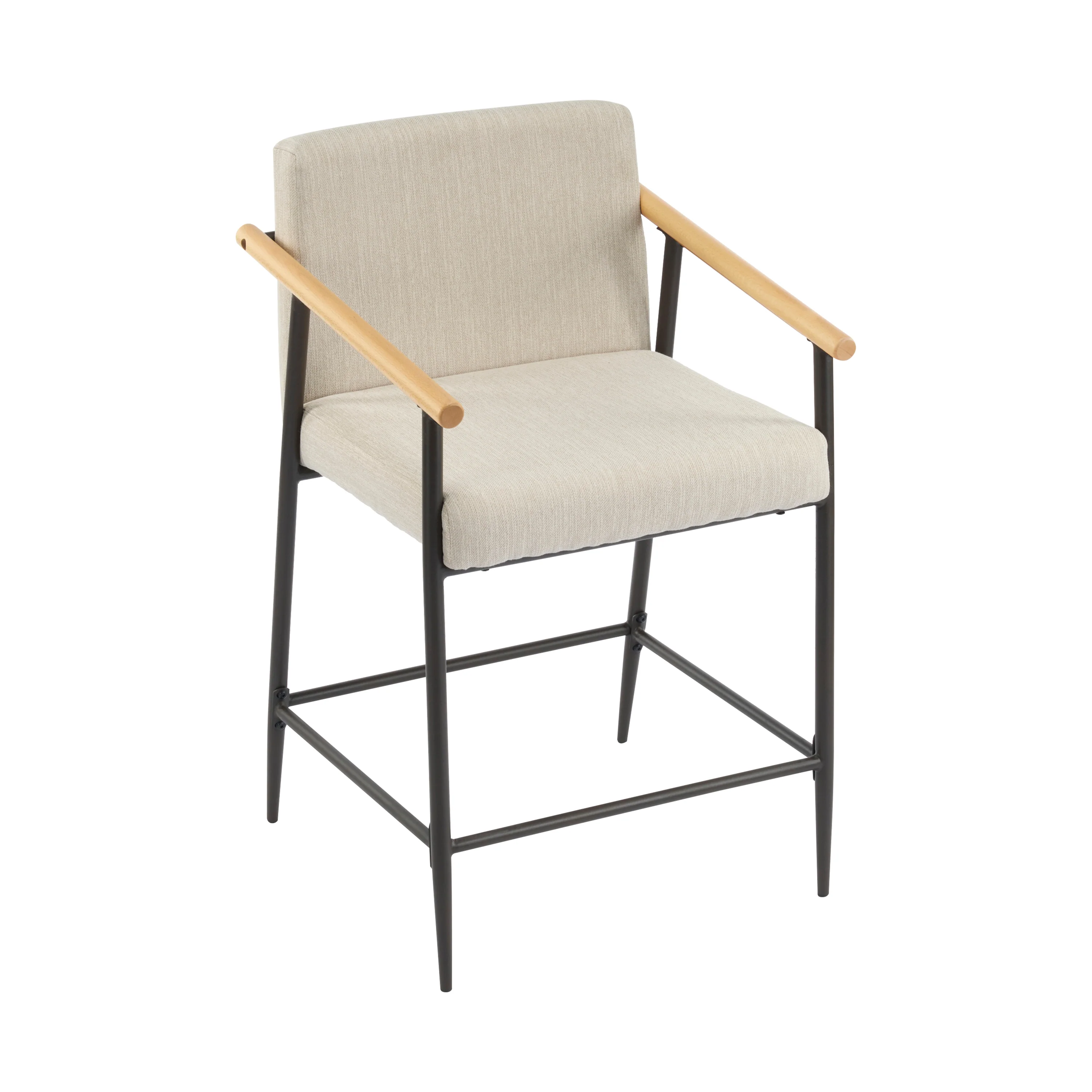 Kentwood Square Back Upholstered Counter Stool with Iron Frame, Set of 2 - Image 31