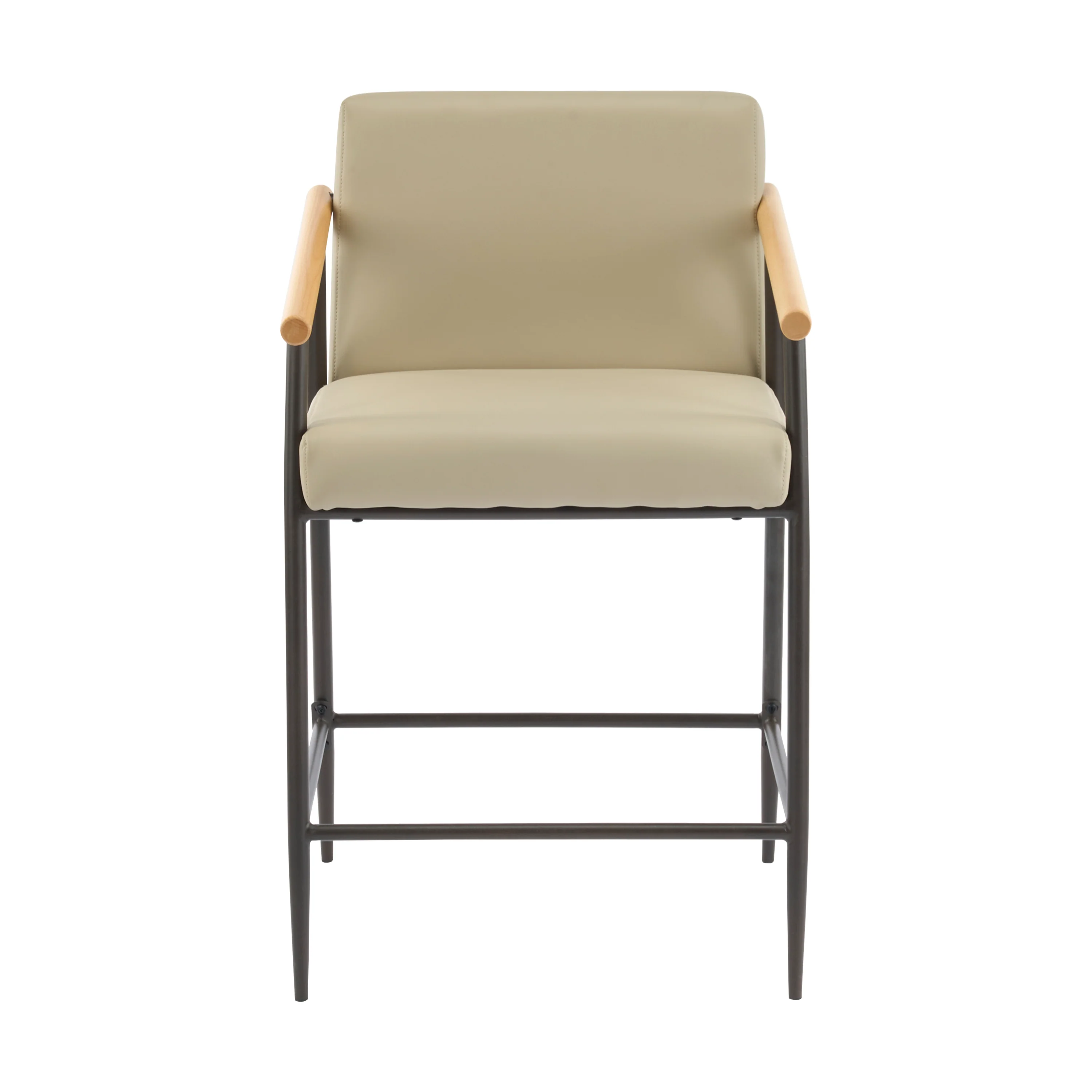 Kentwood Square Back Upholstered Counter Stool with Iron Frame, Set of 2 - Image 5