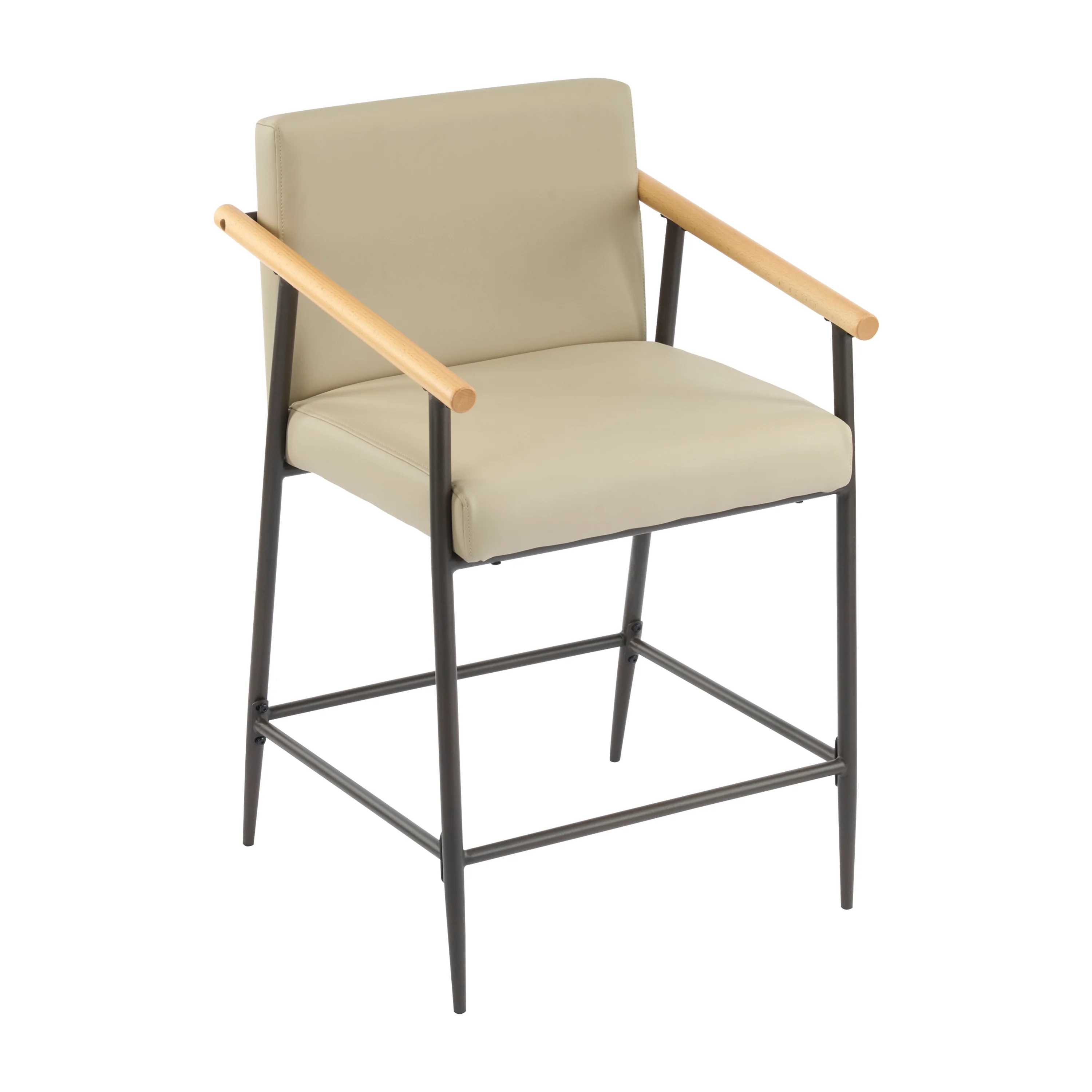 Kentwood Square Back Upholstered Counter Stool with Iron Frame, Set of 2 - Image 6