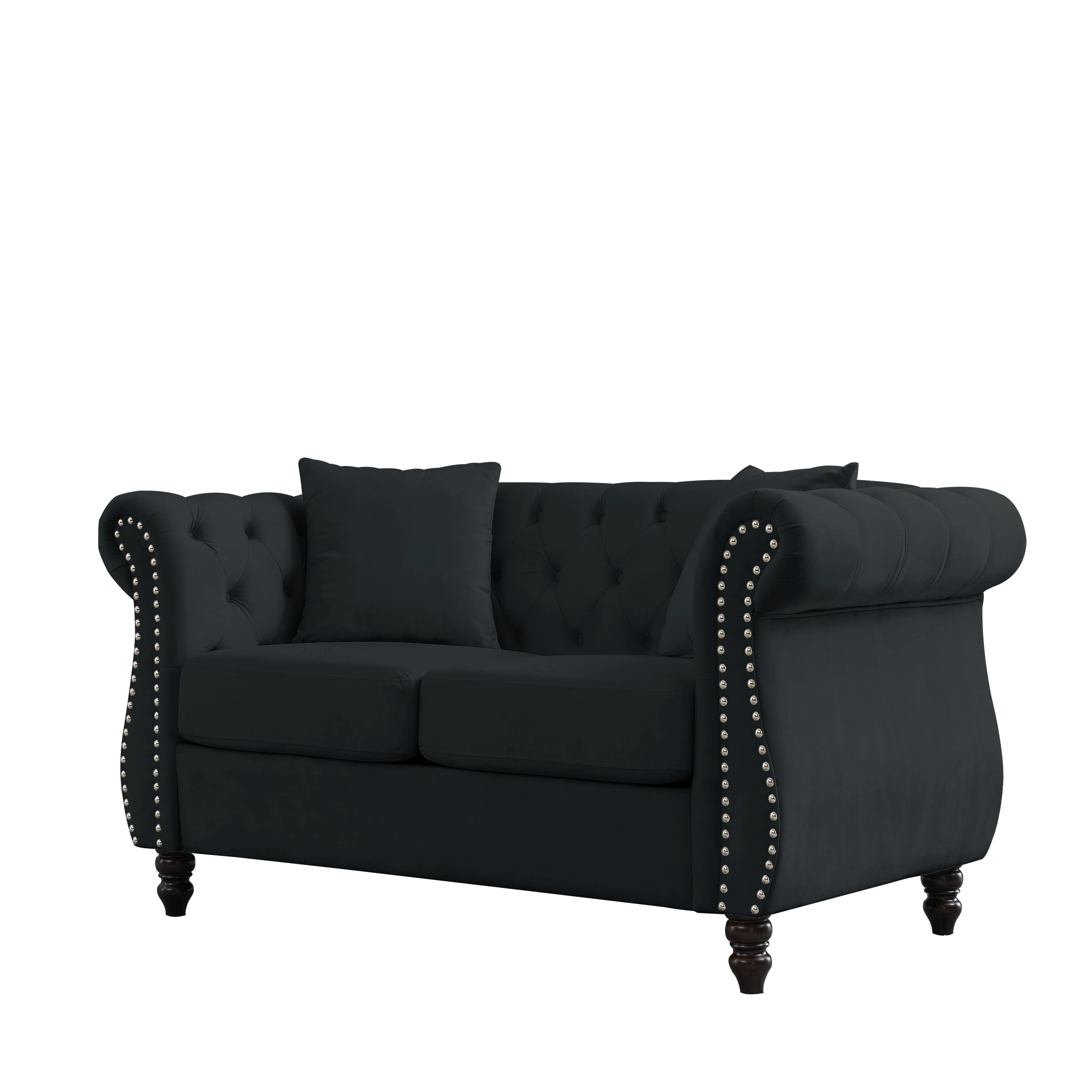 Nailhead Velvet Chesterfield Loveseat - Image 21