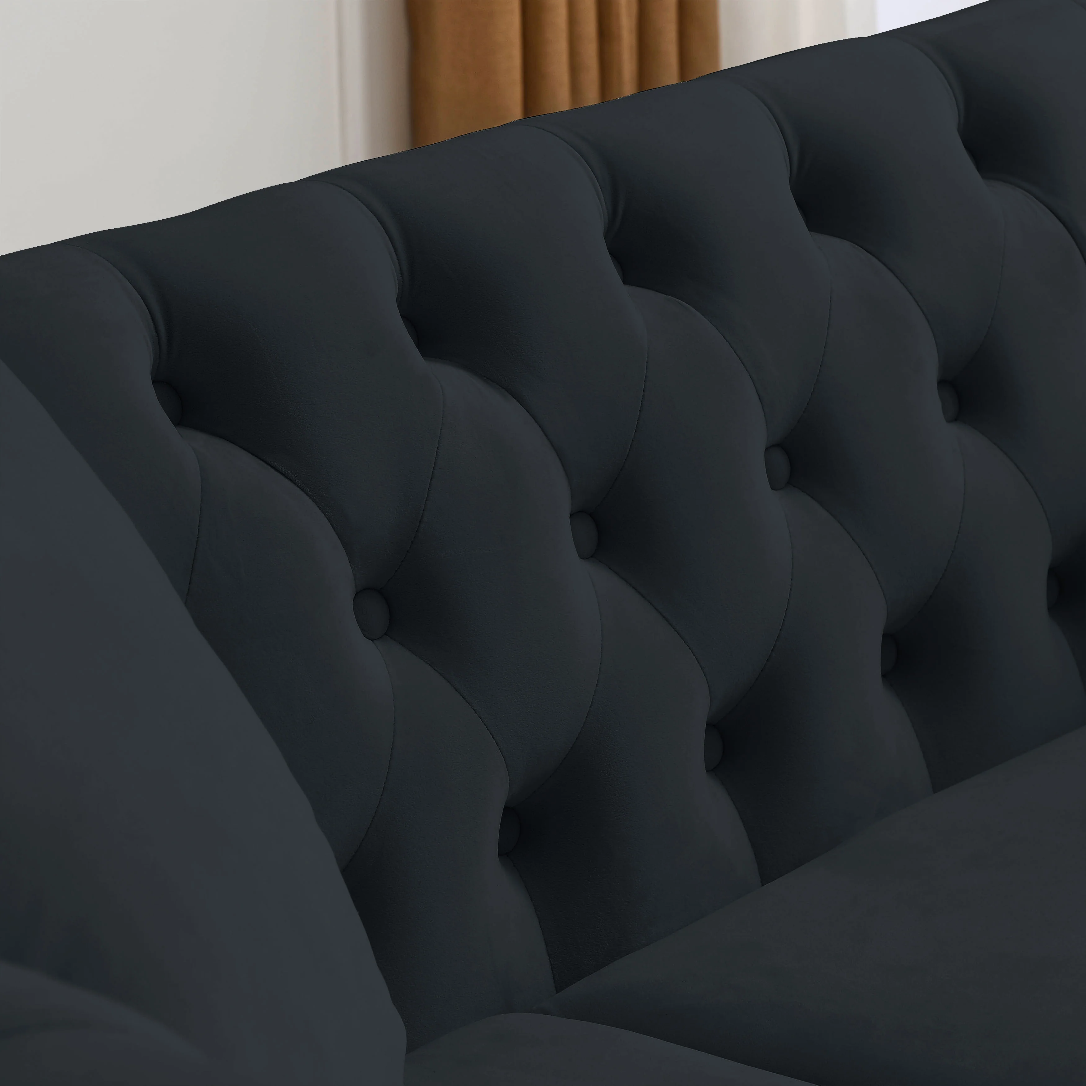 Nailhead Velvet Chesterfield Loveseat - Image 25