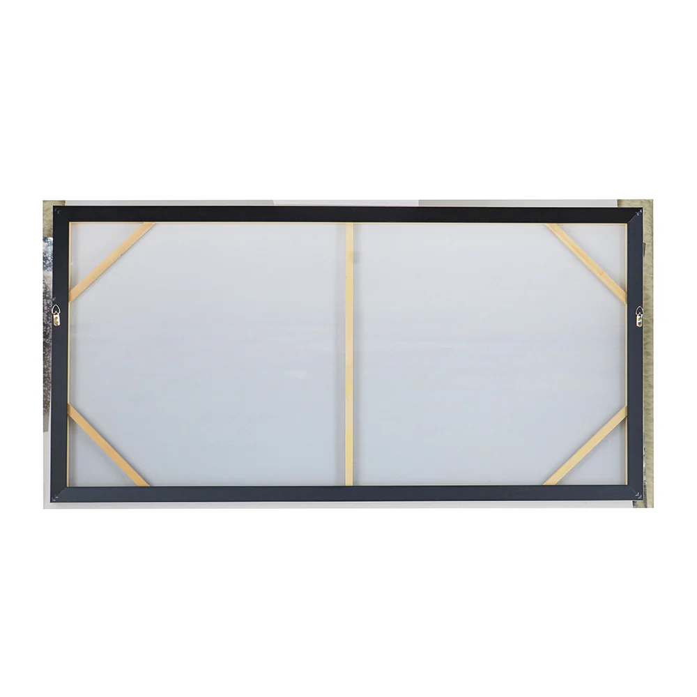 59.1x29.5x1.5' Framed Landscape Rectangle Blue and Gold Abstract Ocean Oil Painting - Image 5
