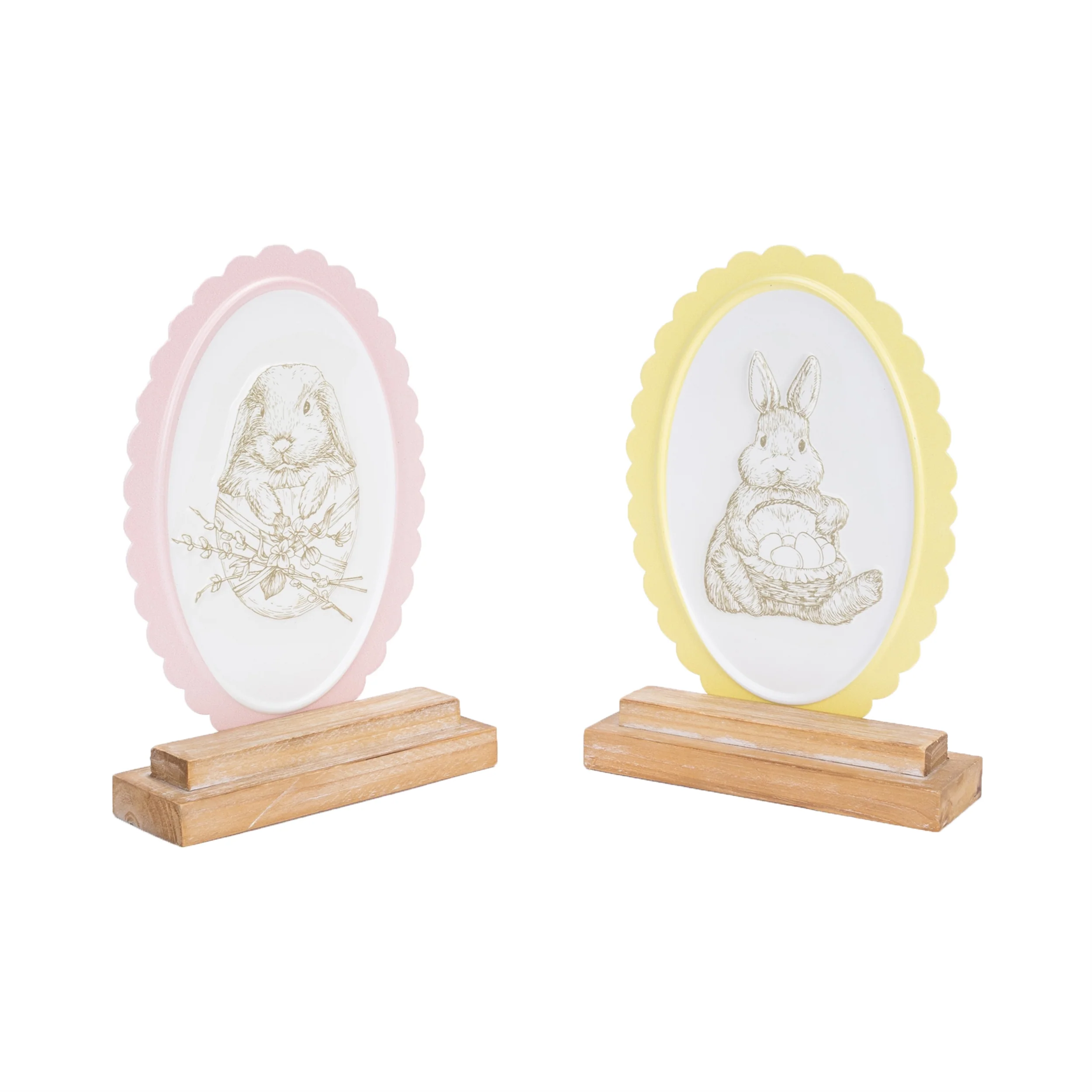 Bunny Embossed Tabletop Decor, Set of 2