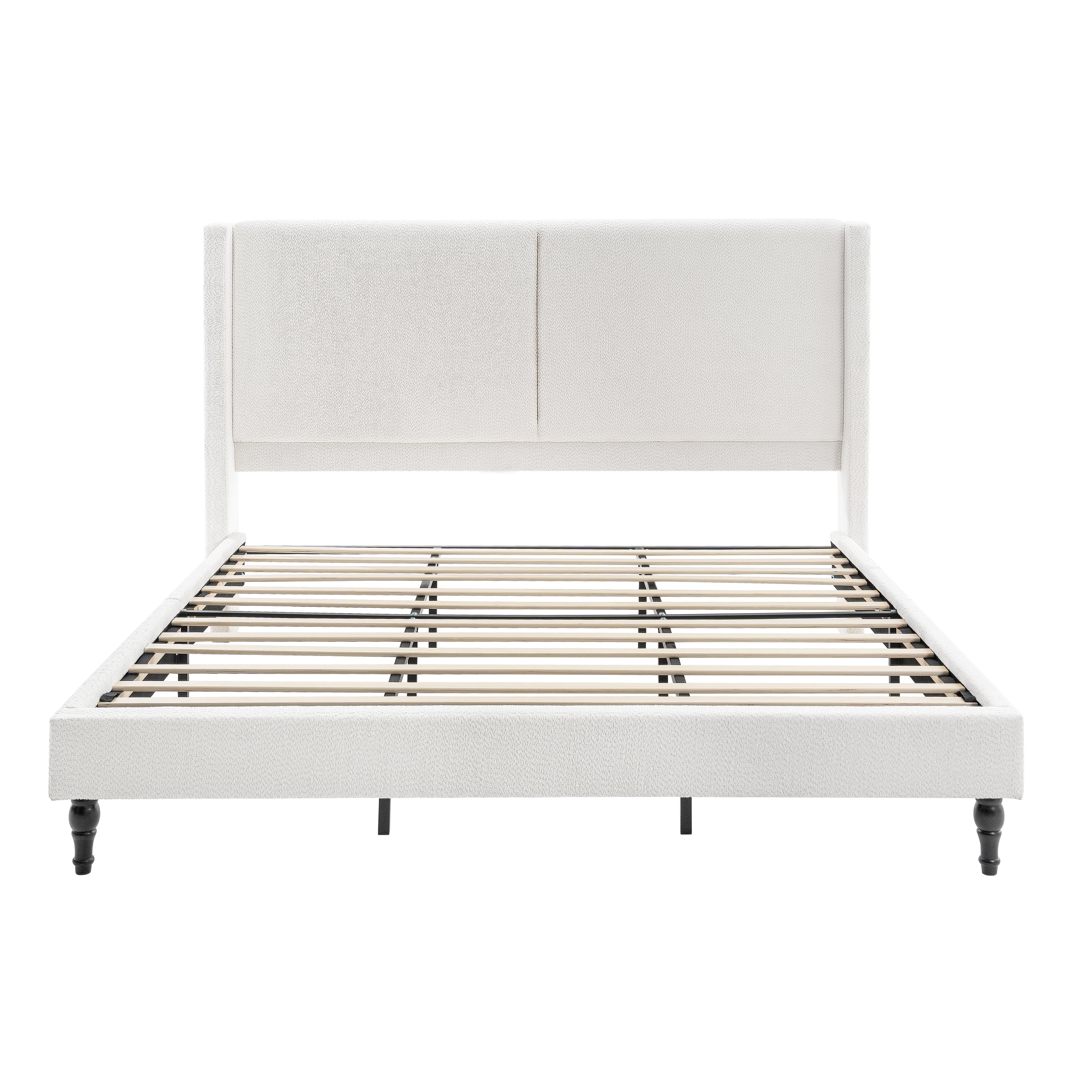 Bed Frame with 55.5"High Back Boucle Upholstered Headboard - Image 32