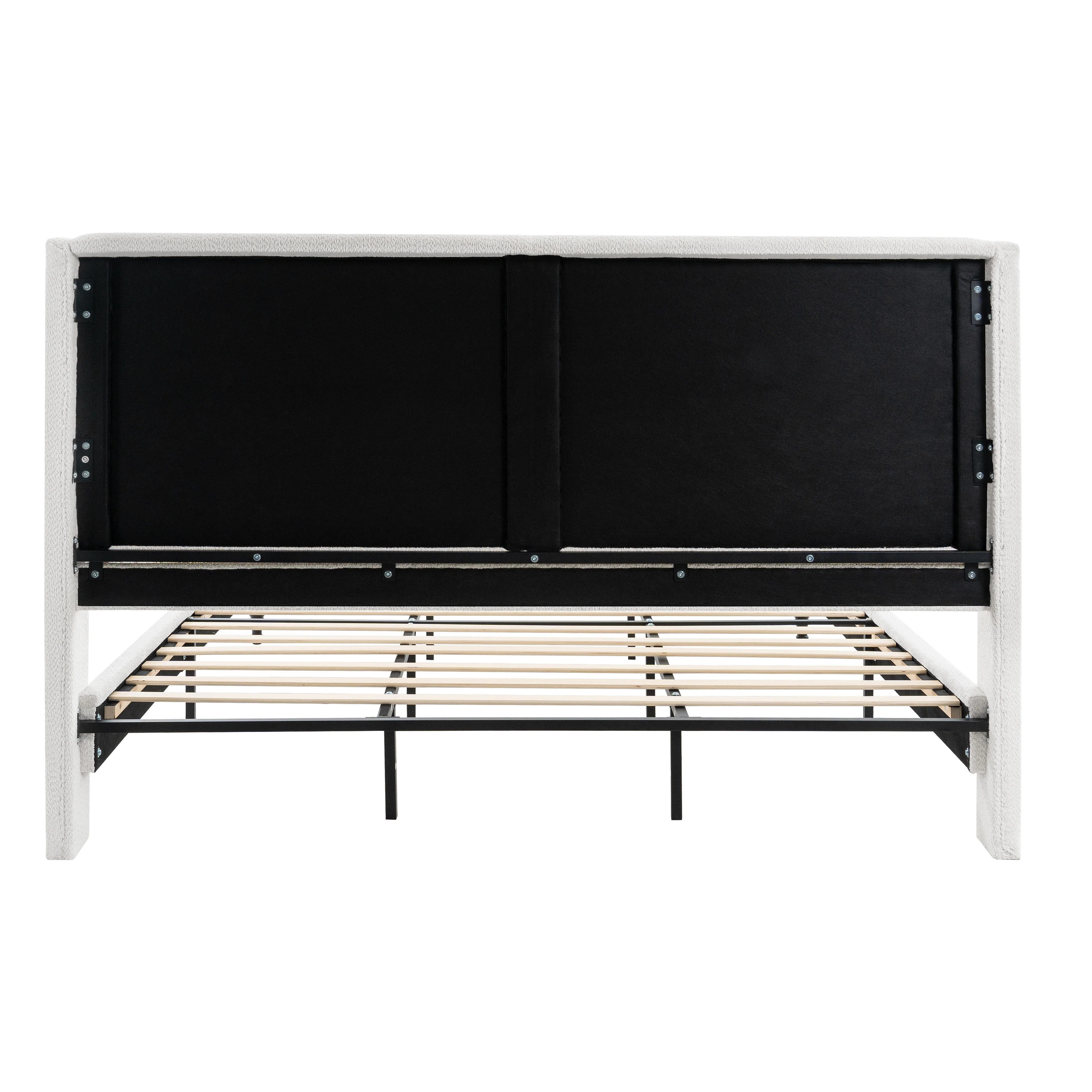 Bed Frame with 55.5"High Back Boucle Upholstered Headboard - Image 37