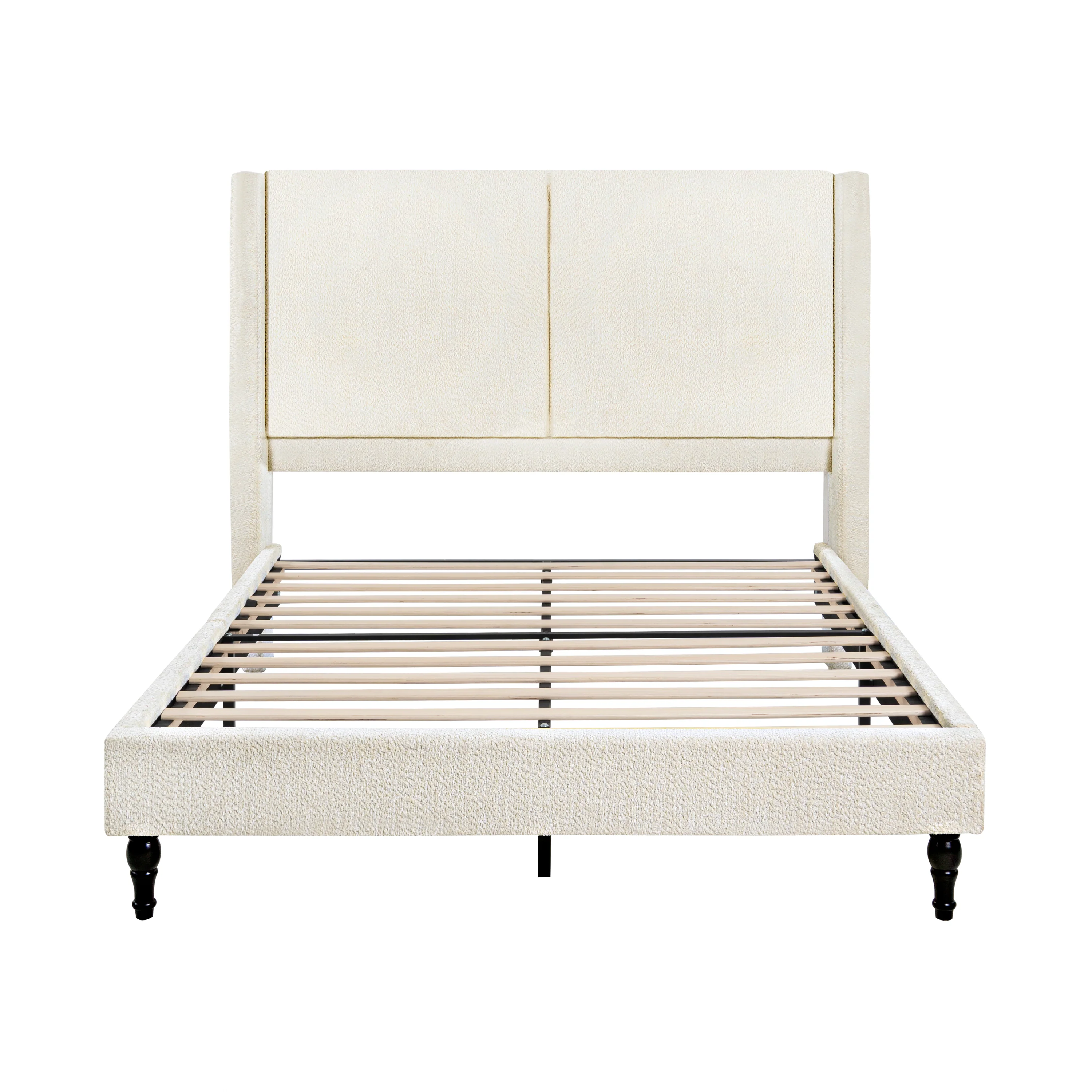 Bed Frame with 55.5"High Back Boucle Upholstered Headboard - Image 6