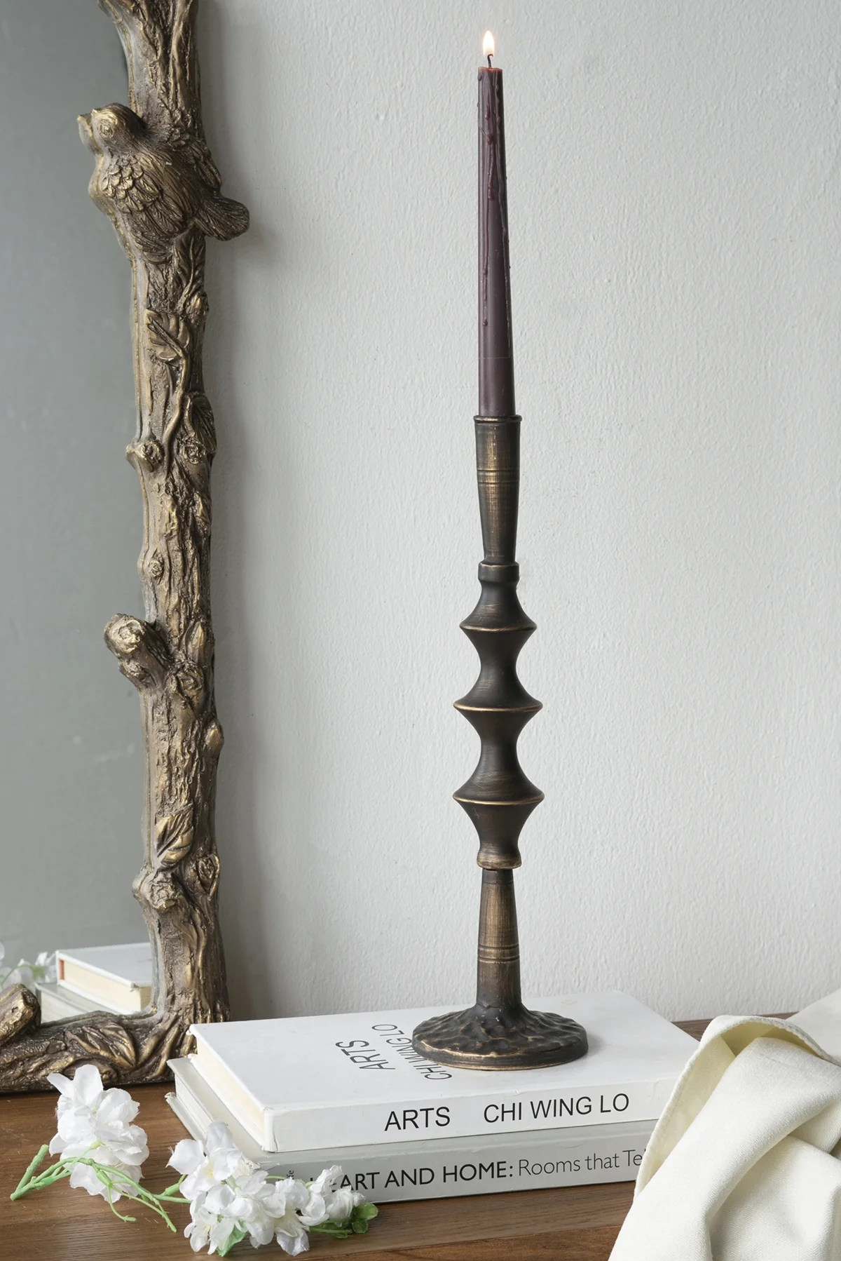 Modern Sculptural Black Iron Candle Holder, Set of 2 - Image 9