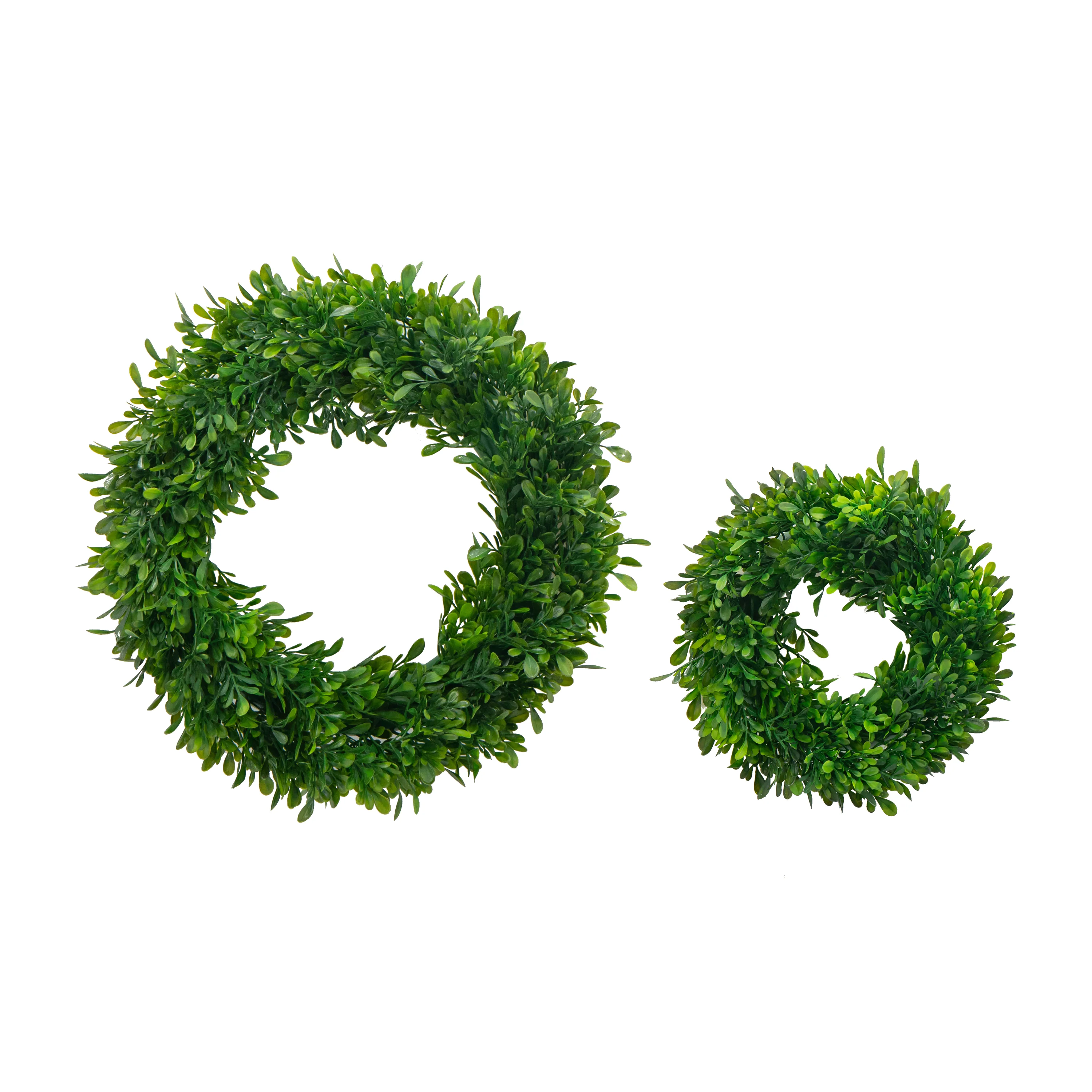Faux Boxwood Wreath, Set of 2