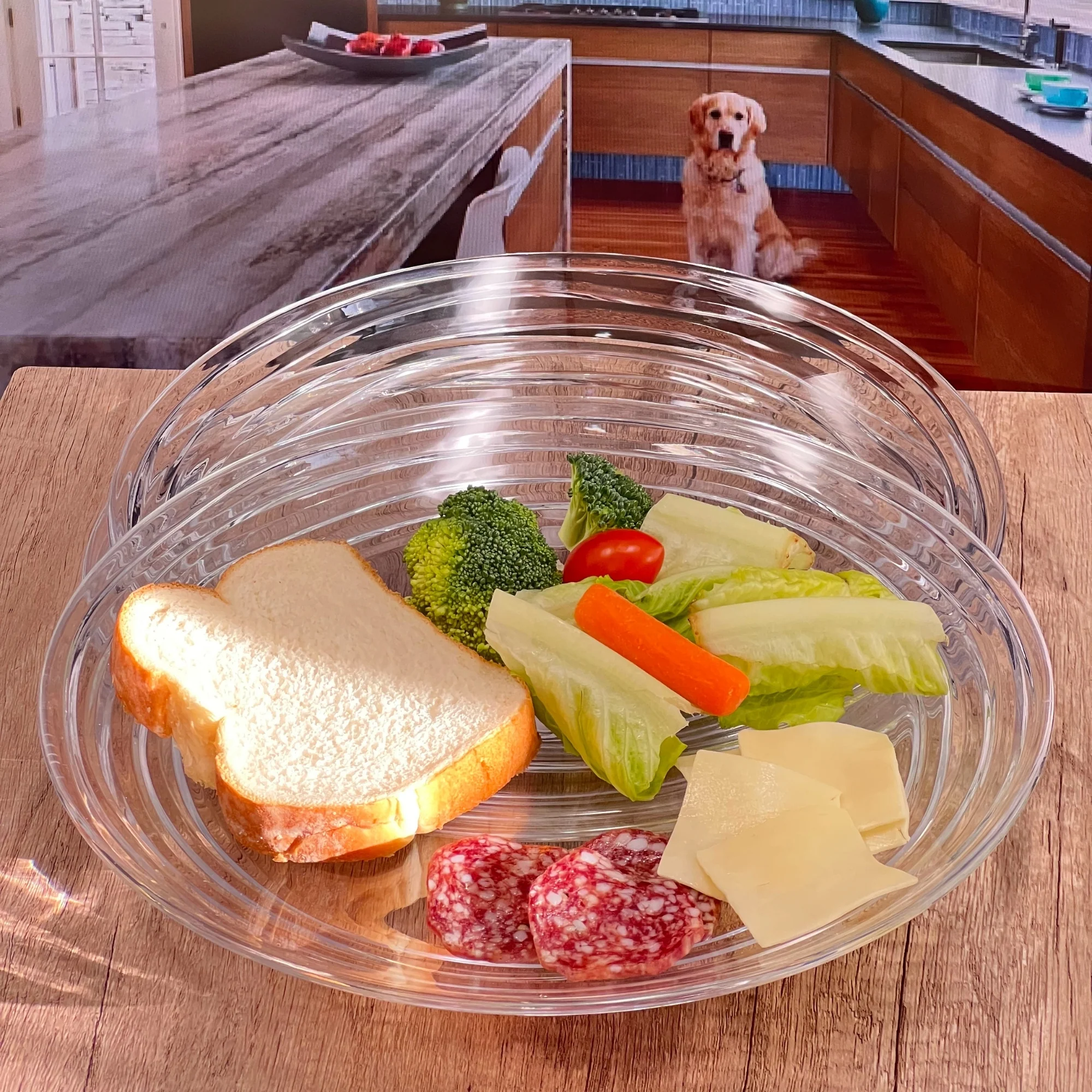 Designer Swirl 12' Acrylic Dinner Plates Set of 4, Crystal Clear Reusable Unbreakable Plates - Image 6