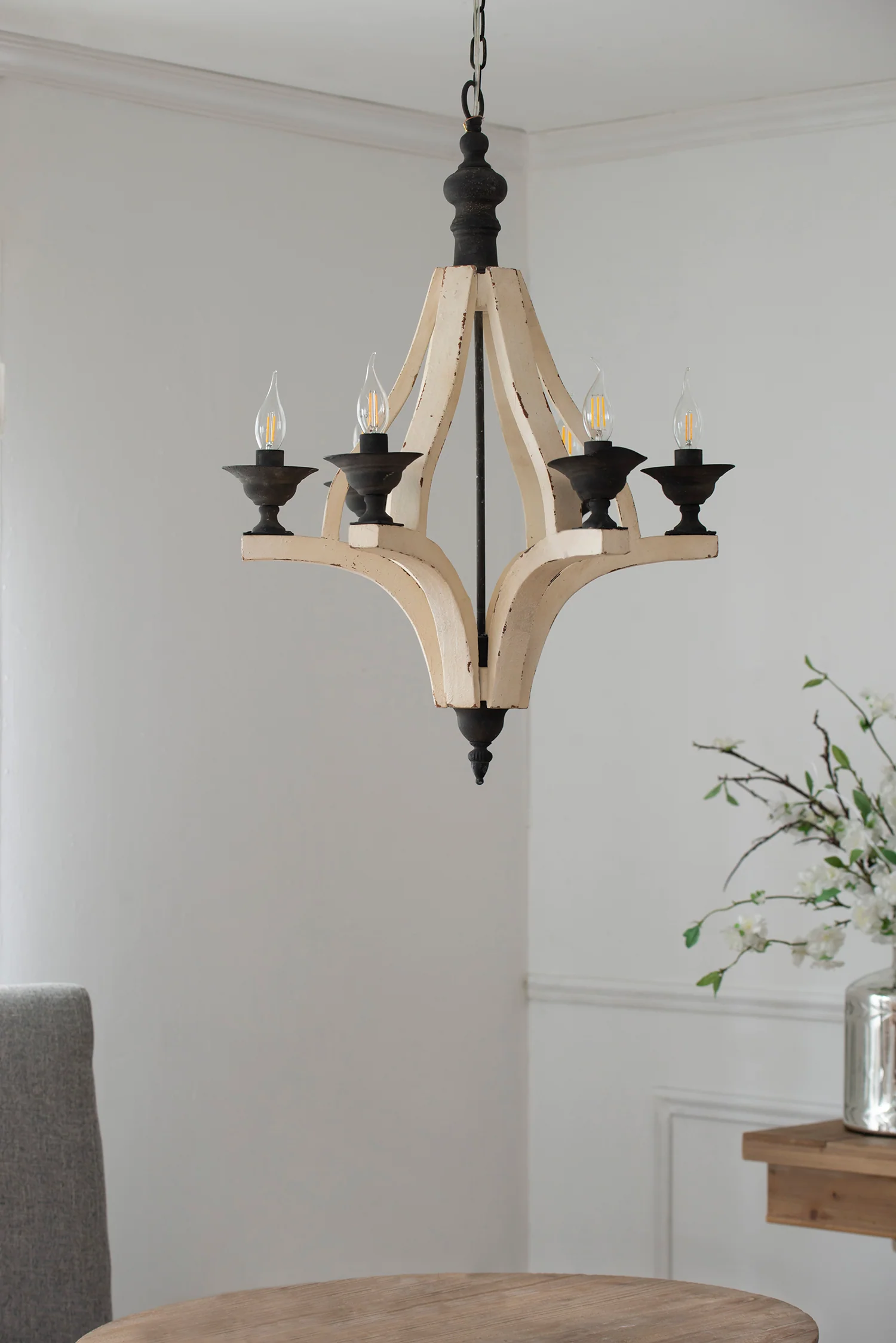 6 - Light Wood Chandelier - Image 2