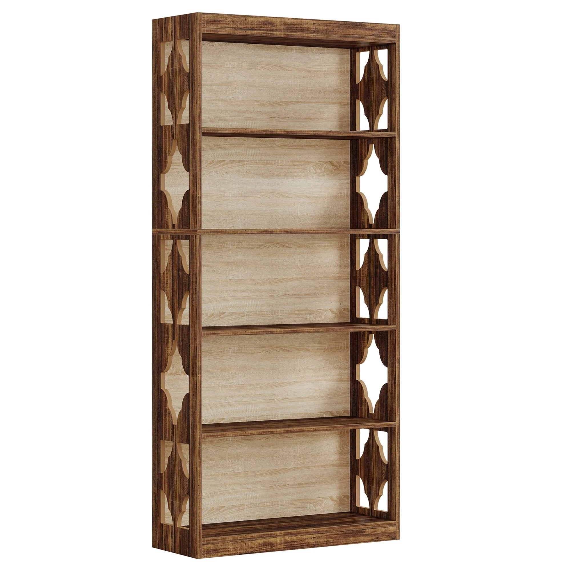 6-Tier Modern Rhombus Open Bookcase Storage Shelves