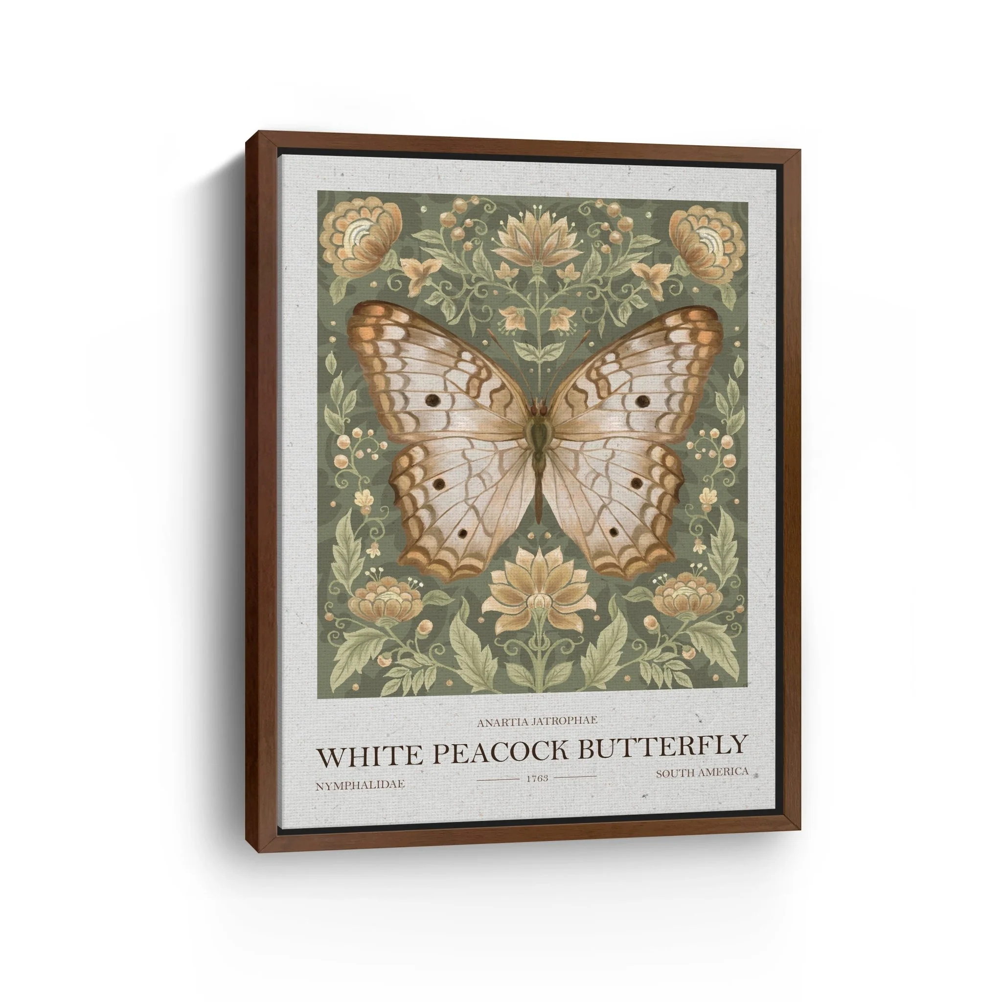 White Peacock Butterfly Canvas Giclee - Image 12