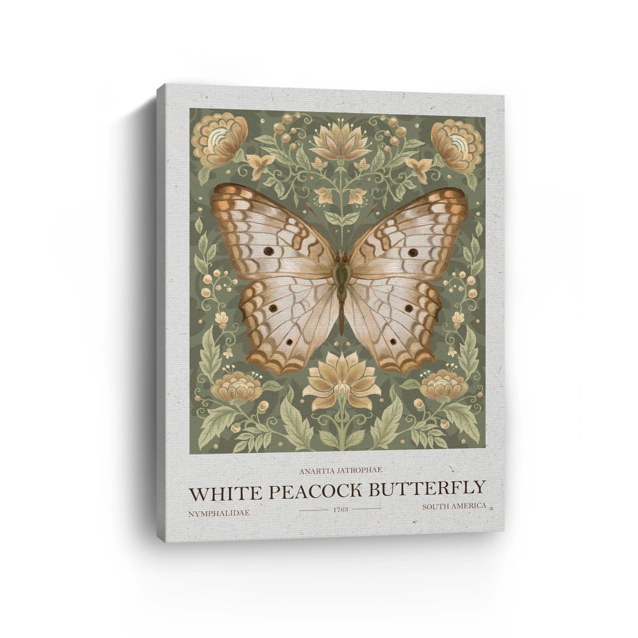 White Peacock Butterfly Canvas Giclee - Image 6
