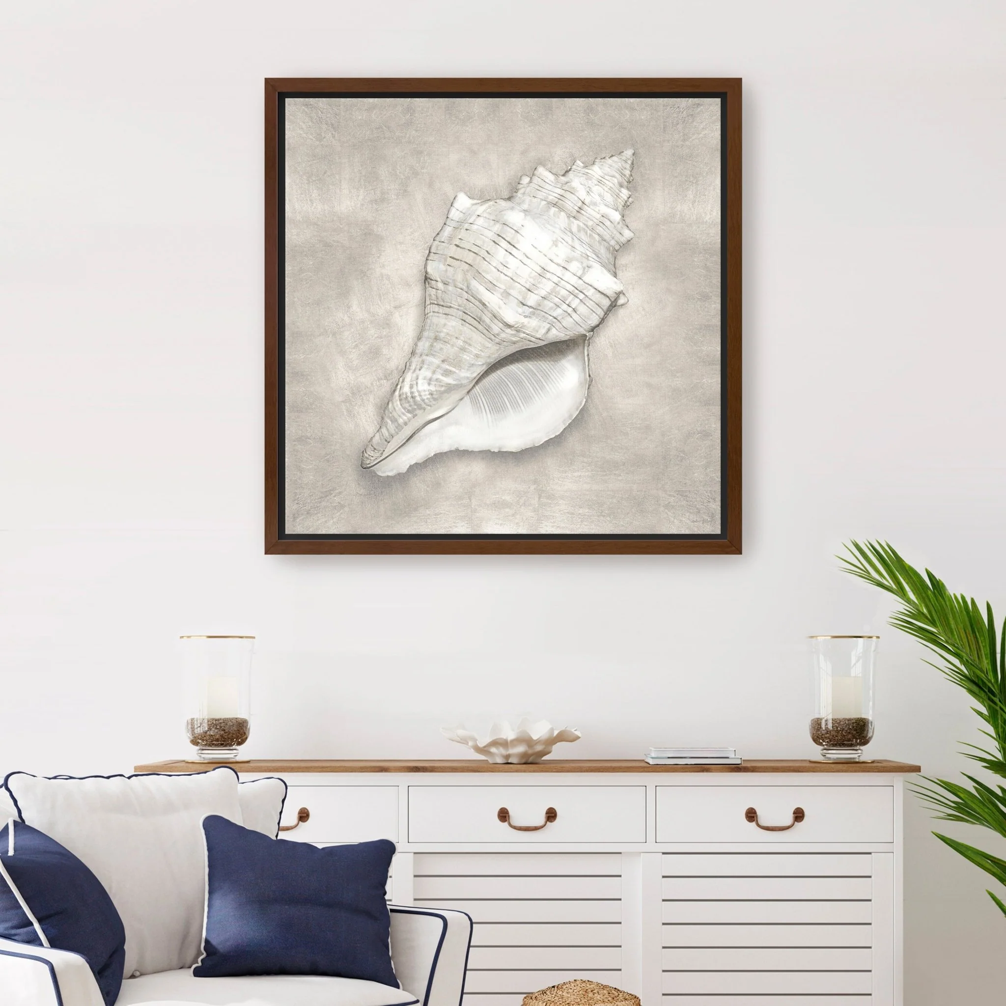 Pewter Seashells I Canvas Giclee - Image 2