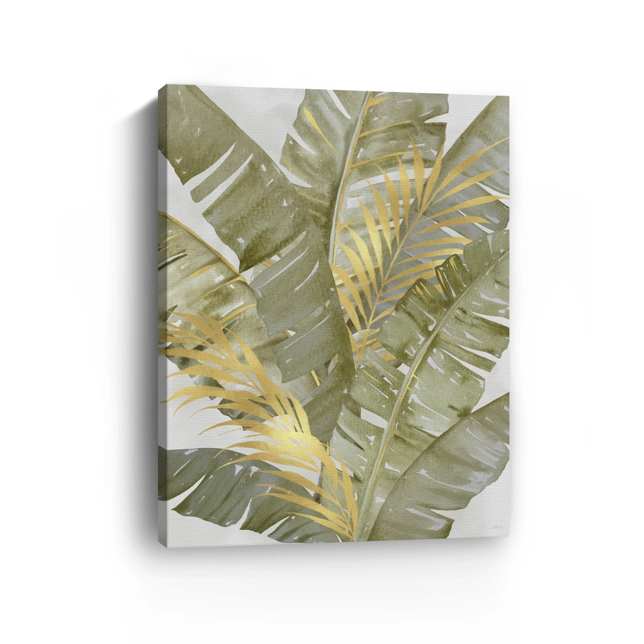 Touch Of Gold Banana Leaves II Canvas Giclee - Image 6