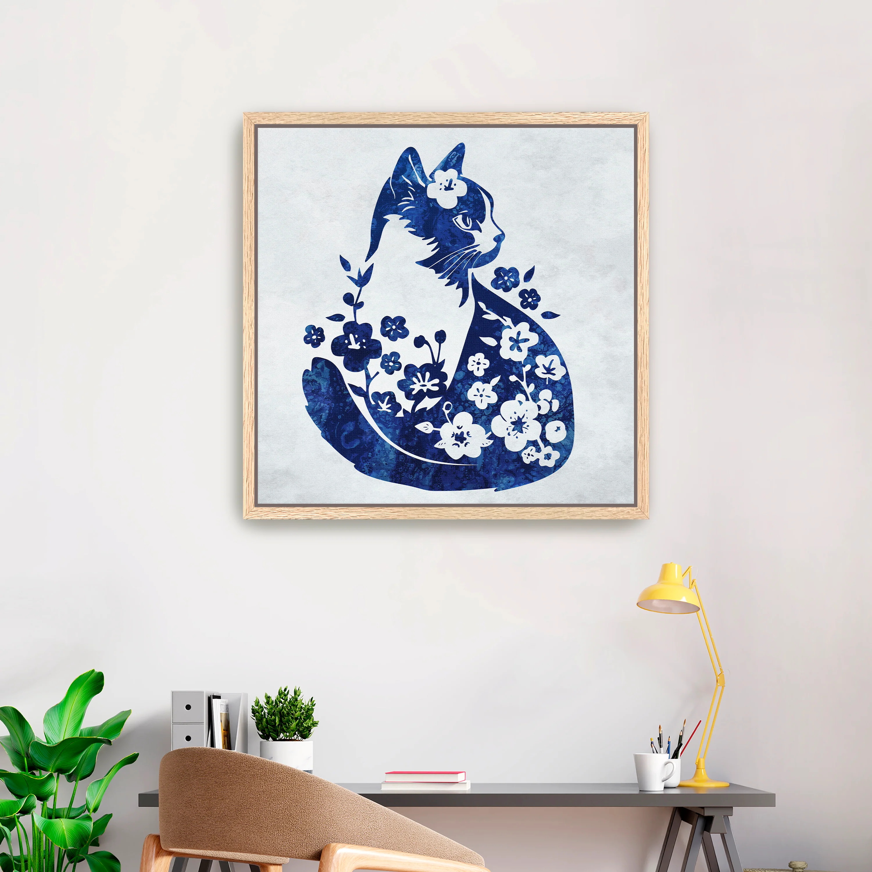 Cat Floral Canvas Giclee - Image 11