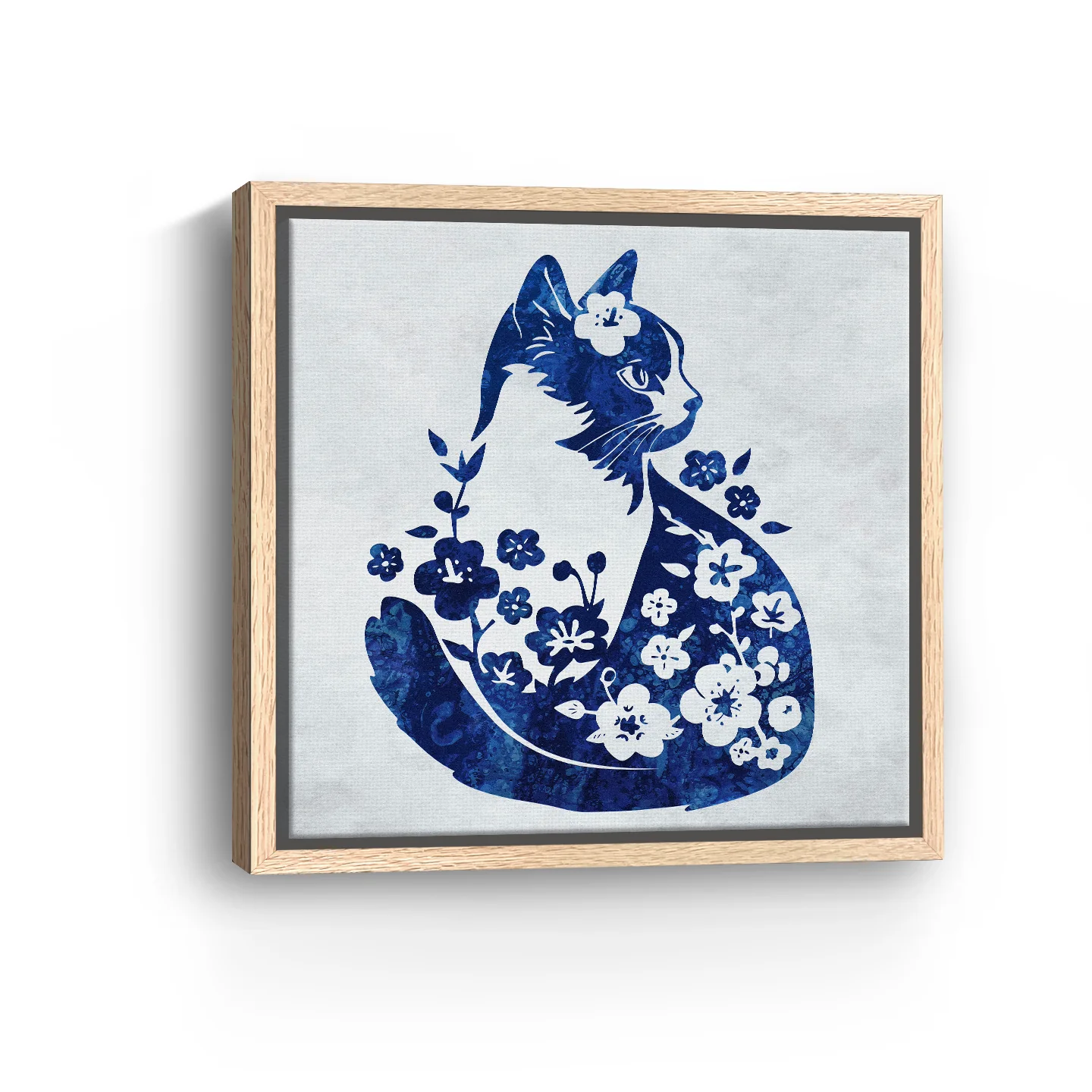 Cat Floral Canvas Giclee - Image 12