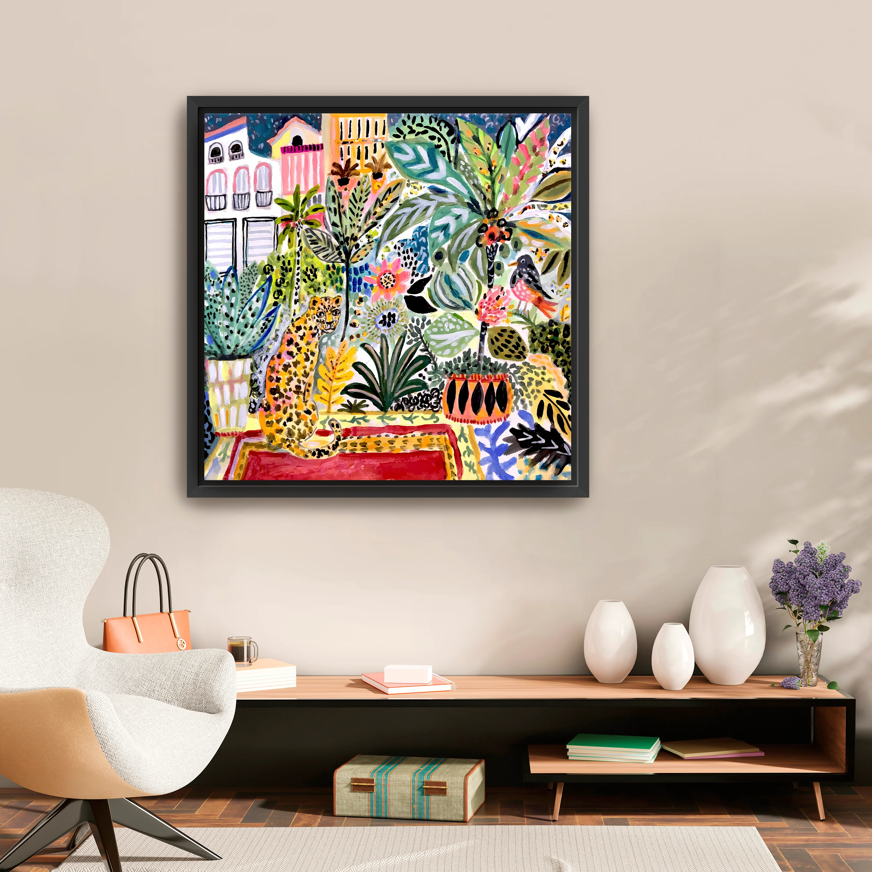 Jungle Cat In Town Canvas Giclee - Image 2