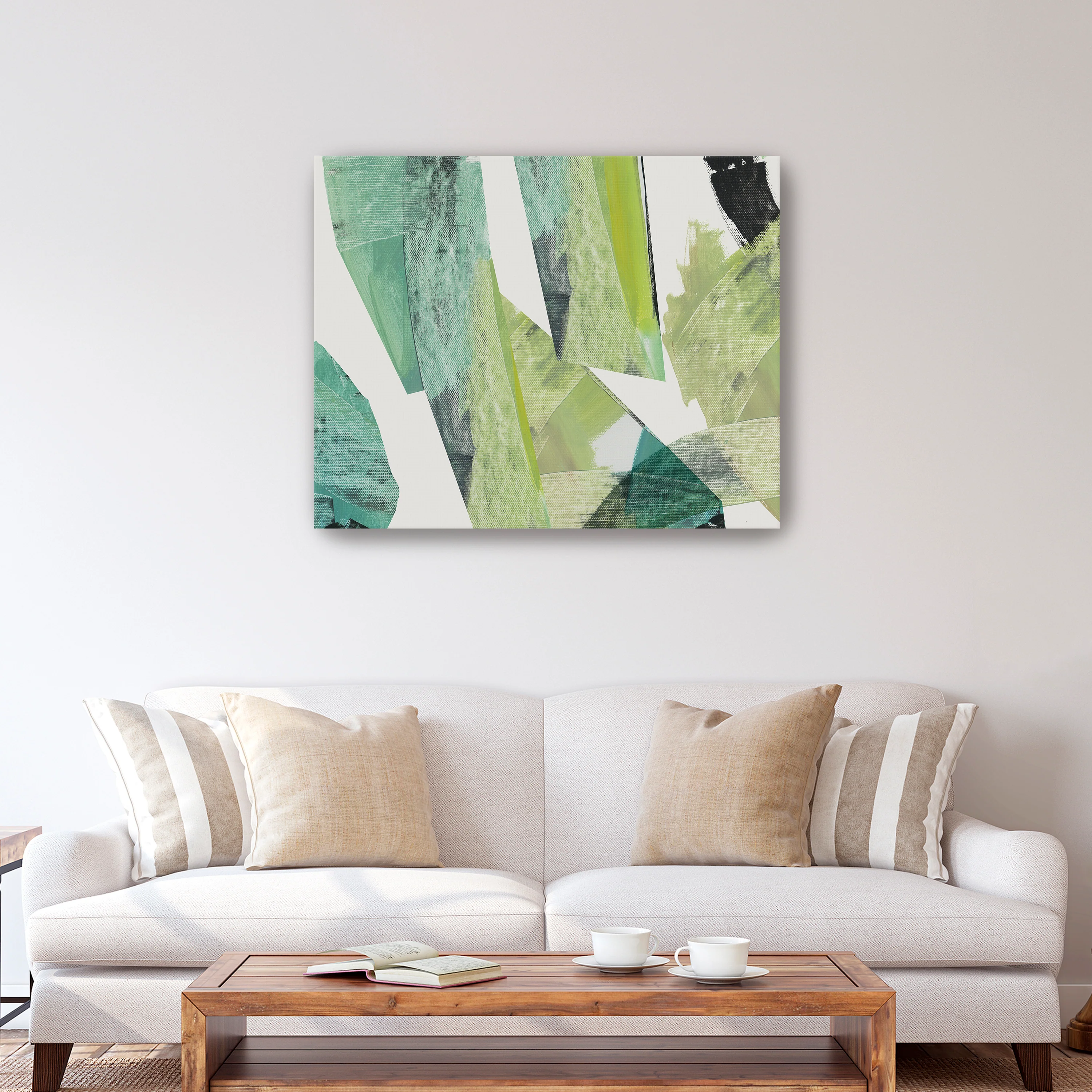 Emerald Geometric Harmony Canvas Giclee - Image 11