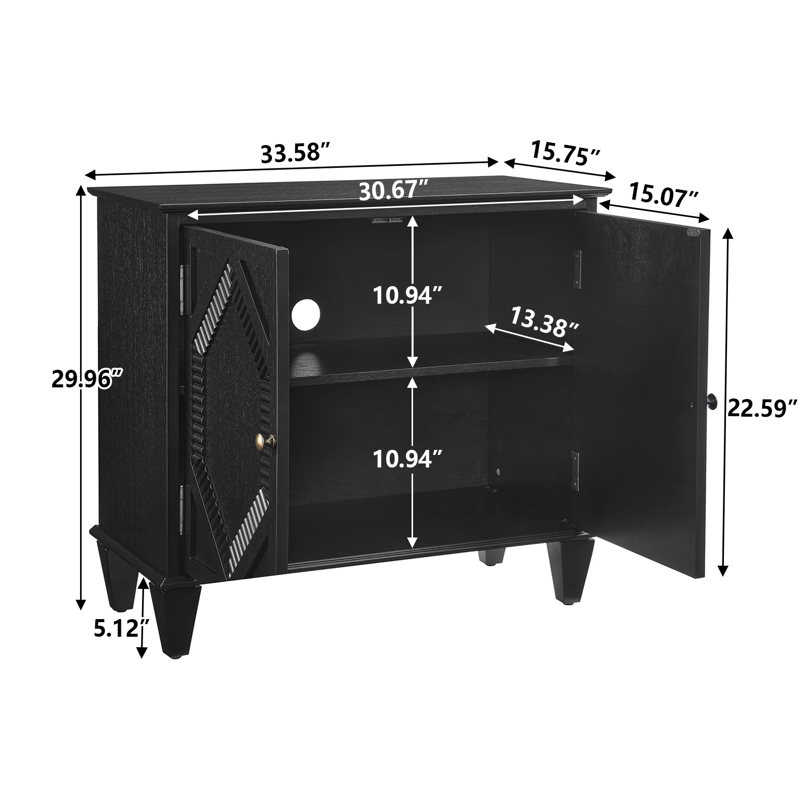 65.2' Mid Century Modern Geometric Accent Cabinet with Storage - Image 21