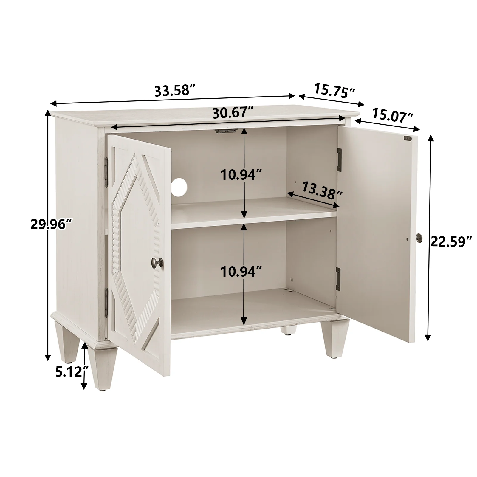 65.2' Mid Century Modern Geometric Accent Cabinet with Storage - Image 33