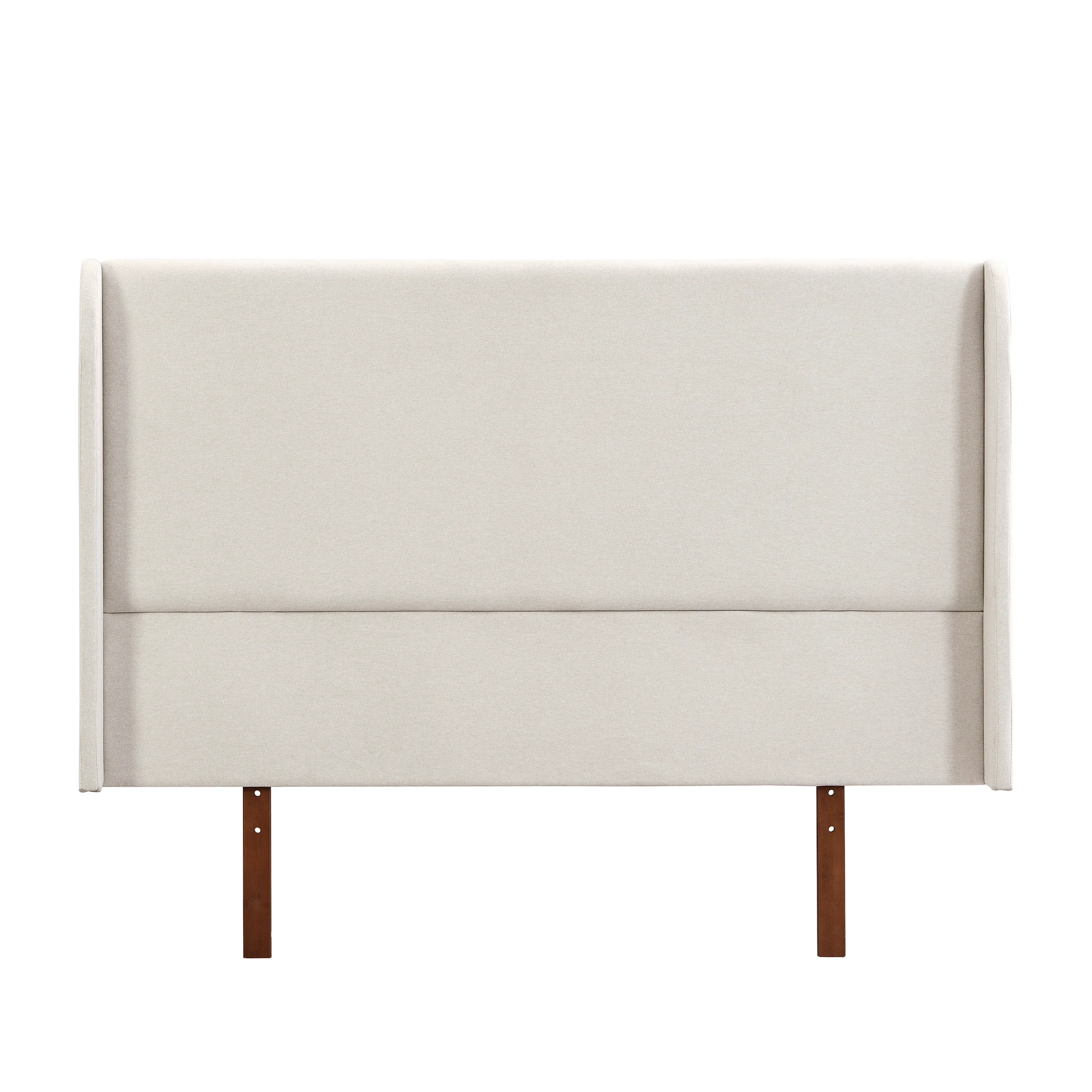 Solid Dry Bamboo Wood Platform Bed with 48" Upholstered High Headboard - Image 7