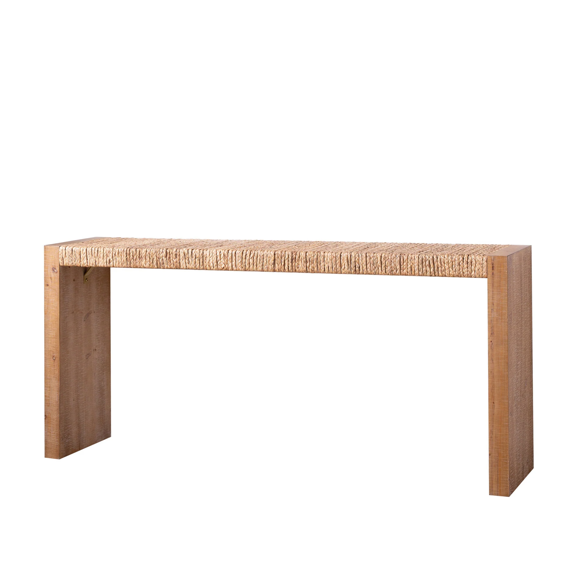 69" Natural Seagrass Console Table - Image 5