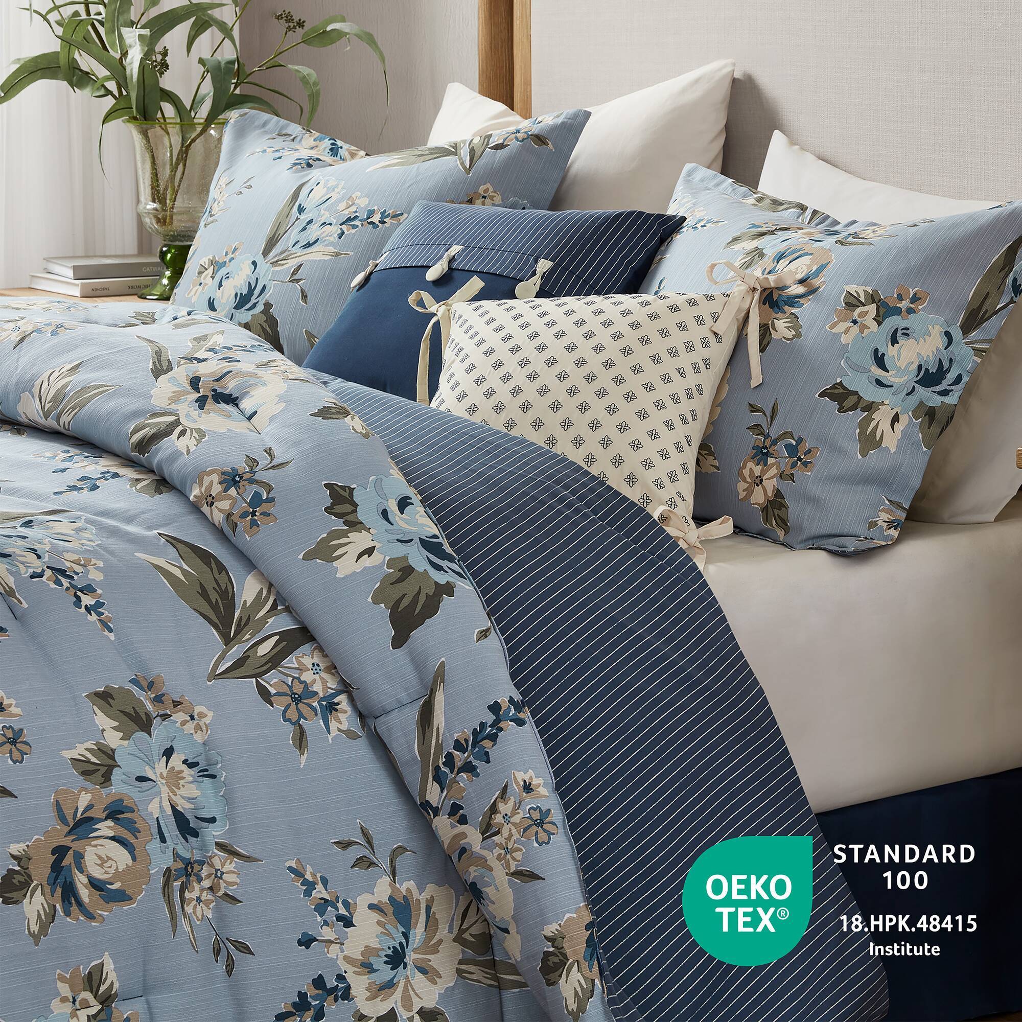 7-Piece Vintage Floral Reversible Comforter Set - Image 5