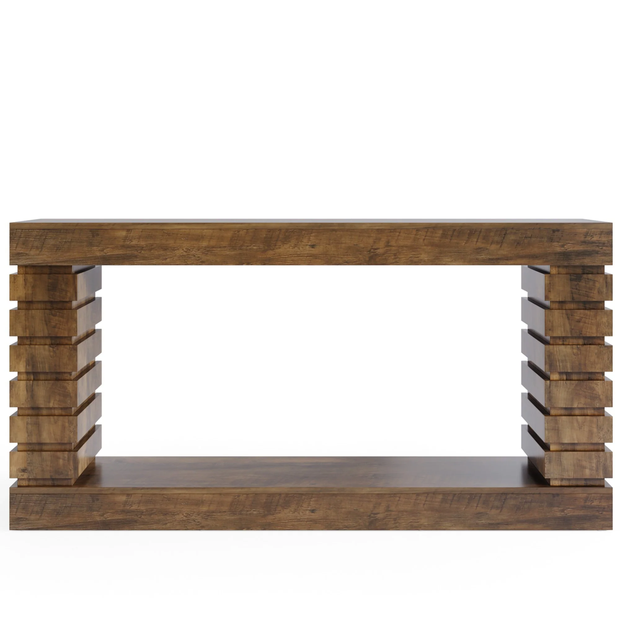 70.87' Narrow Brown Wood Console Table - Image 3