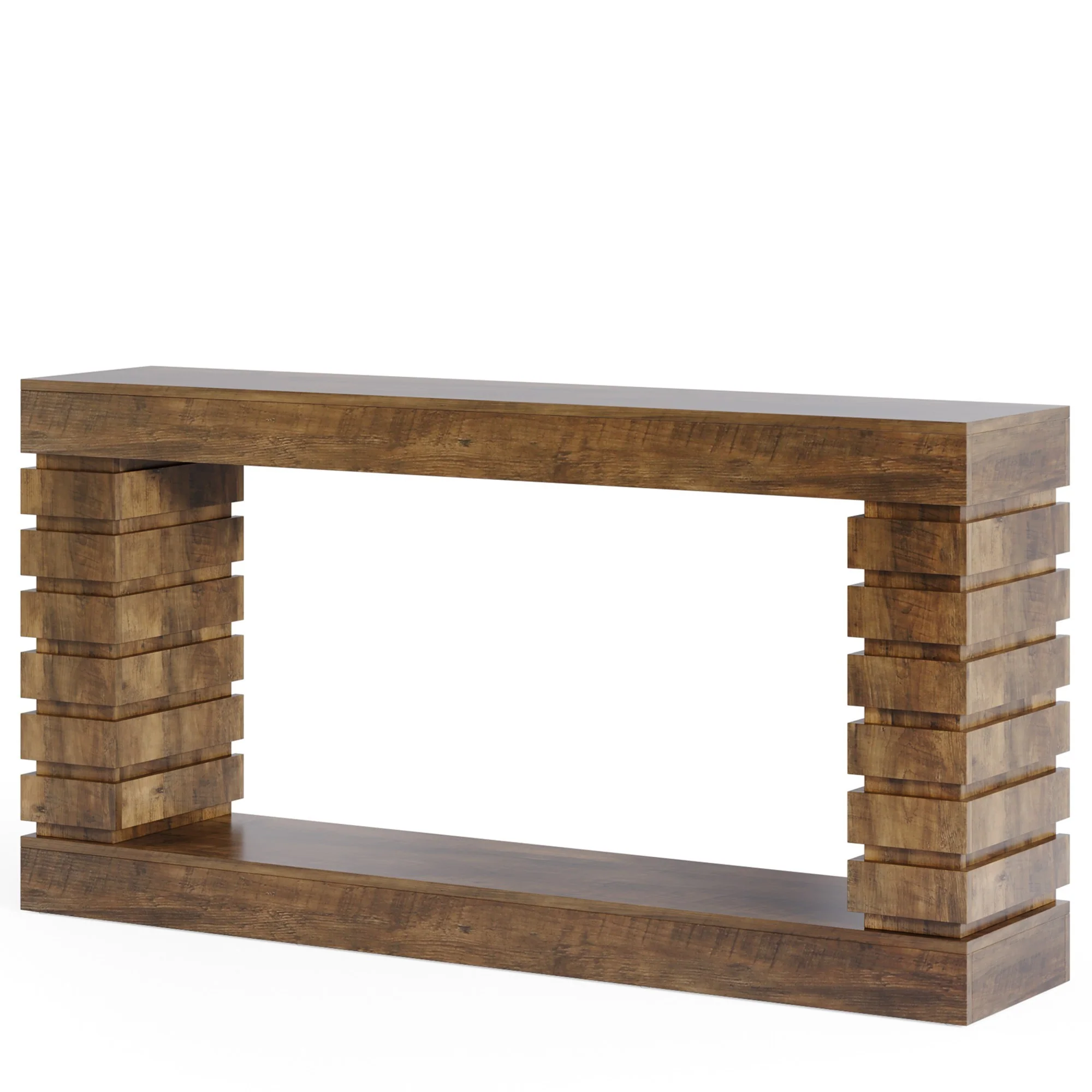70.87' Narrow Brown Wood Console Table - Image 4