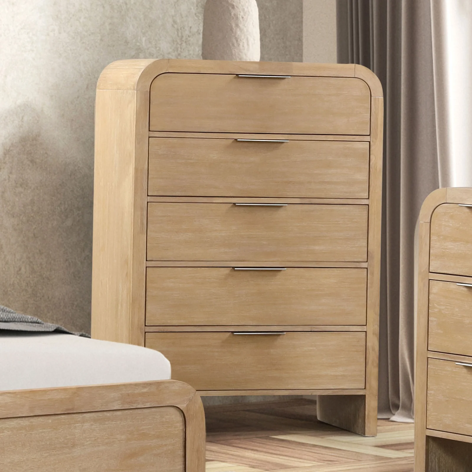 Transitional Style Chest with Metal Finger Handles - Image 9