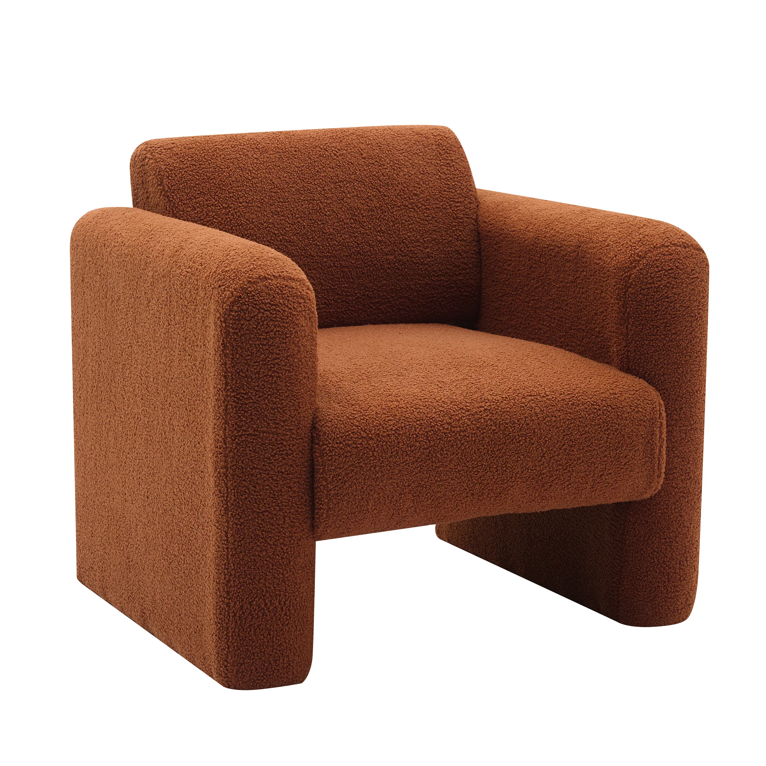 Marlowe Modern Sherpa Upholstered Comfy Reading Accent Chair - Image 10