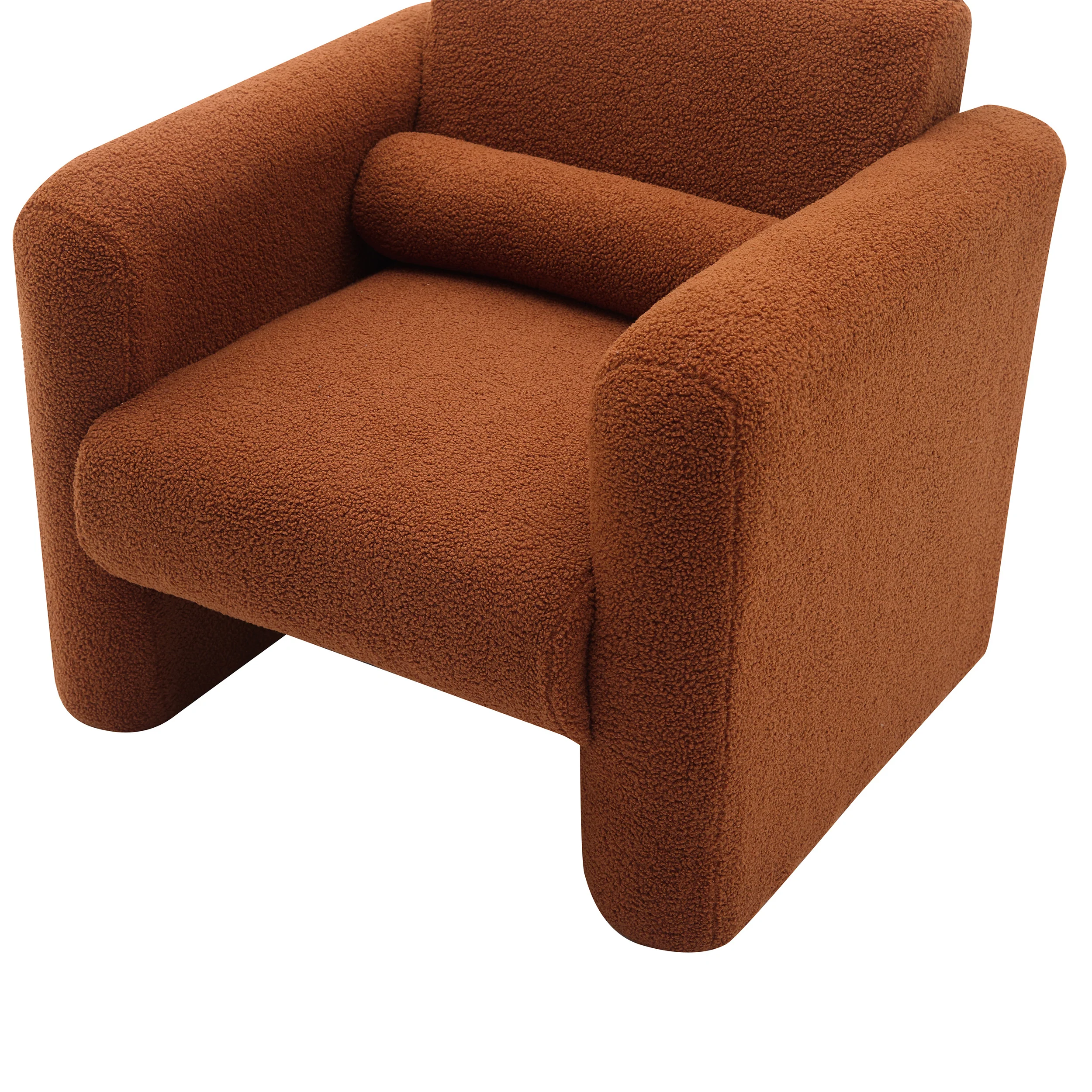 Marlowe Modern Sherpa Upholstered Comfy Reading Accent Chair - Image 9