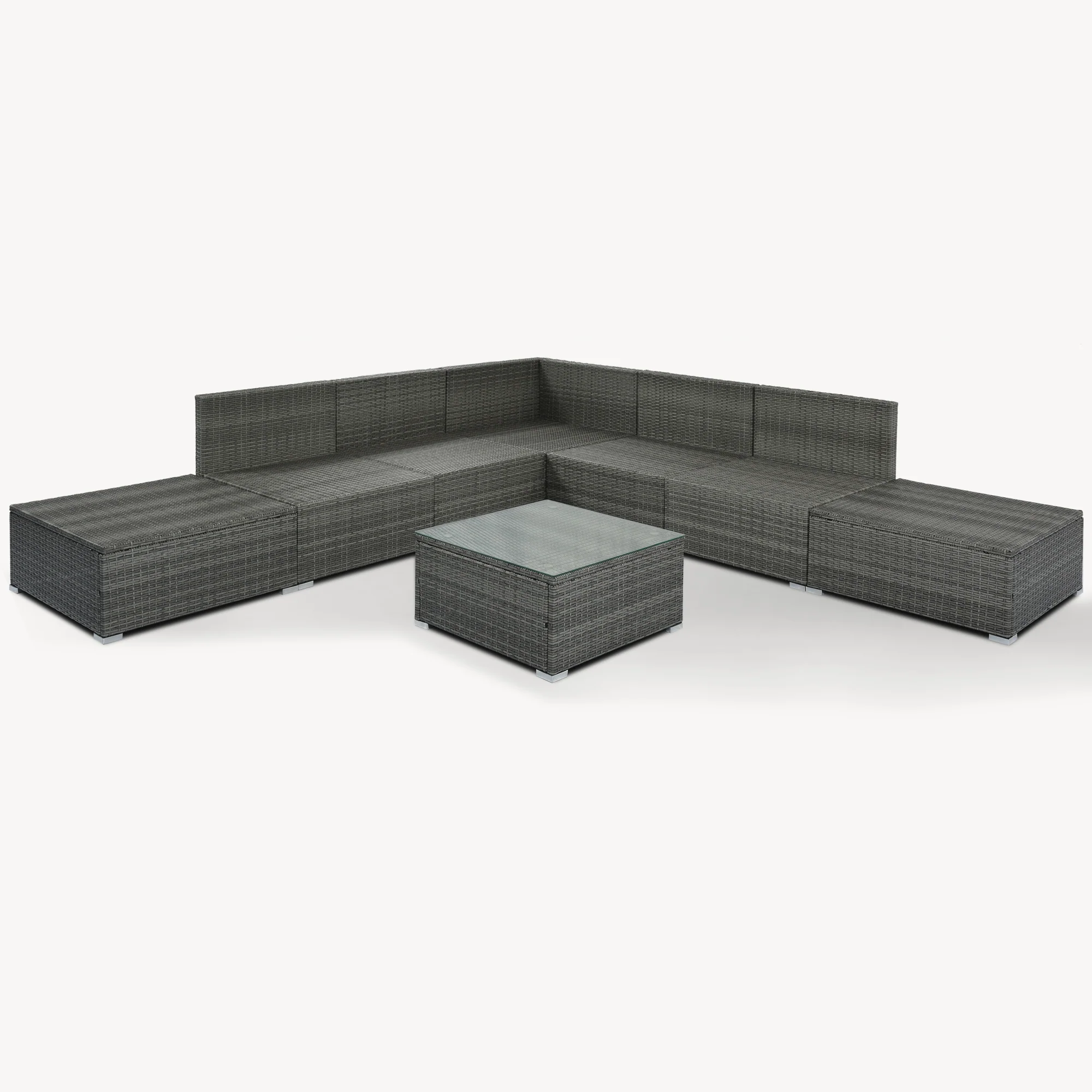 8-Piece Outdoor Patio Wicker Sectional Set - Image 31