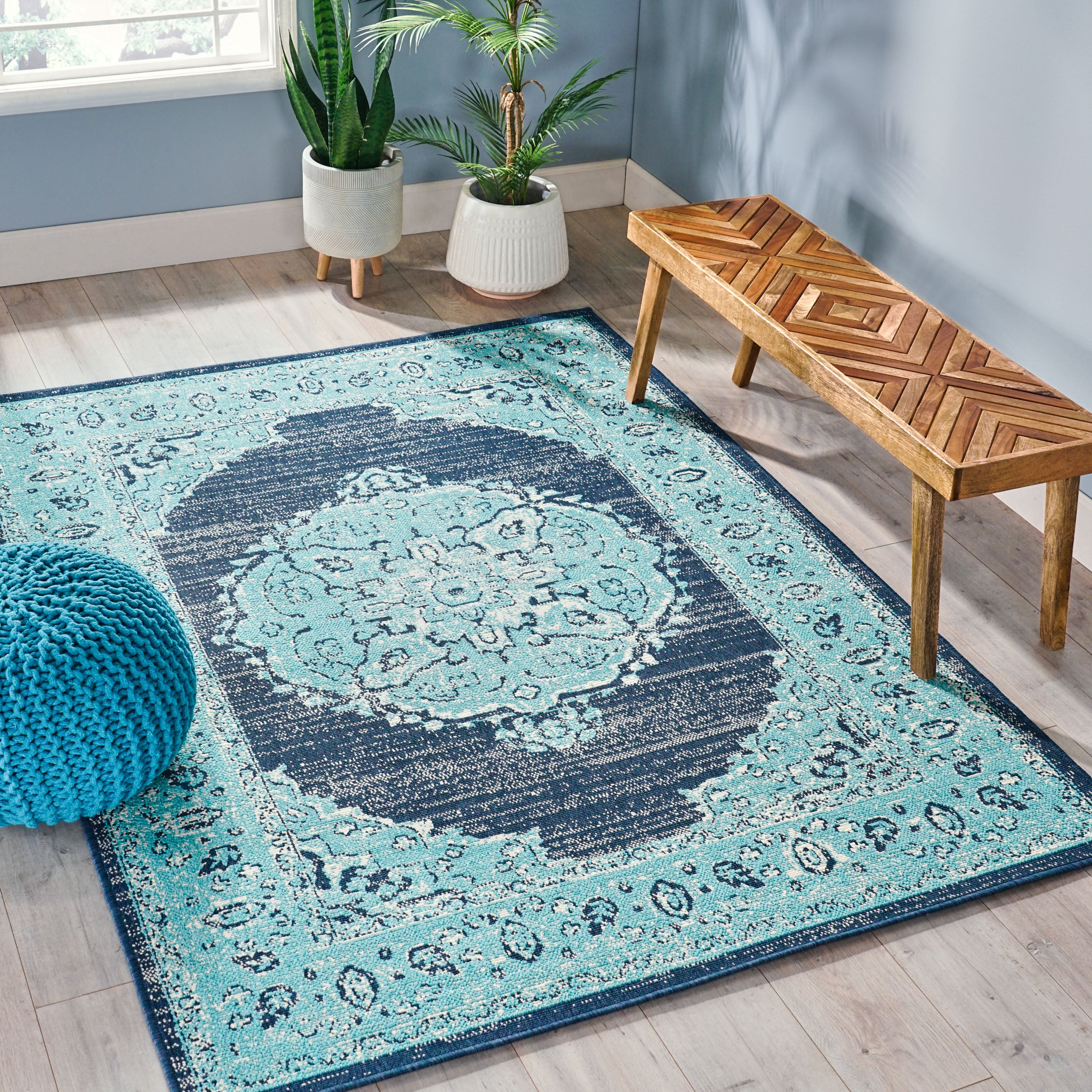 84" x 63" Outdoor Polypropylene Area Rug with Rectangle Shape - Image 2
