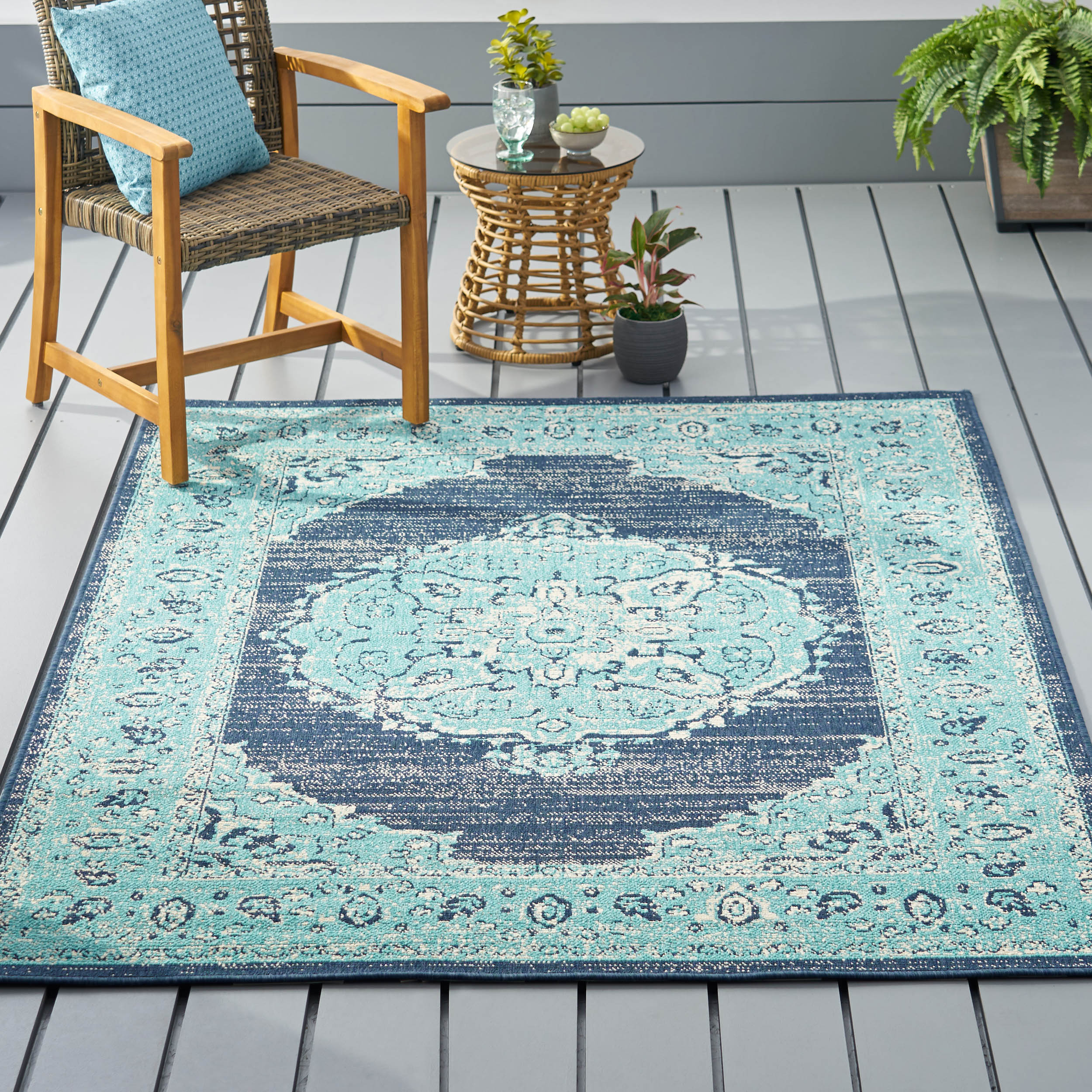 84" x 63" Outdoor Polypropylene Area Rug with Rectangle Shape - Image 5