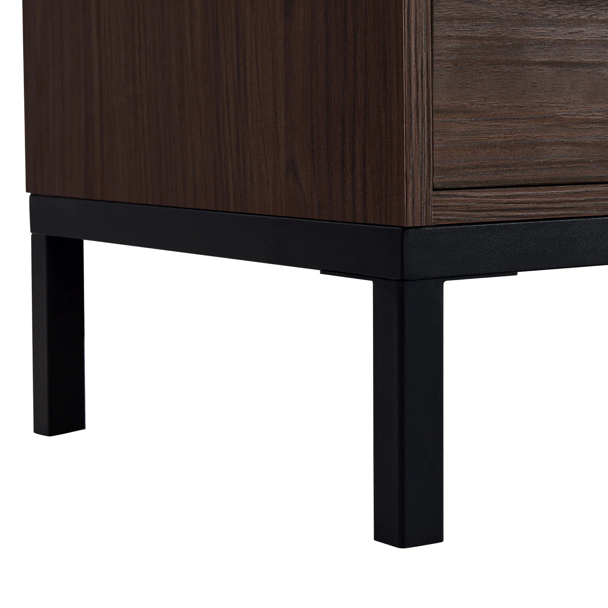 Wide Farmhouse Storage Cabinet with 4-Tier Adjustable Glass Shelves - Image 11