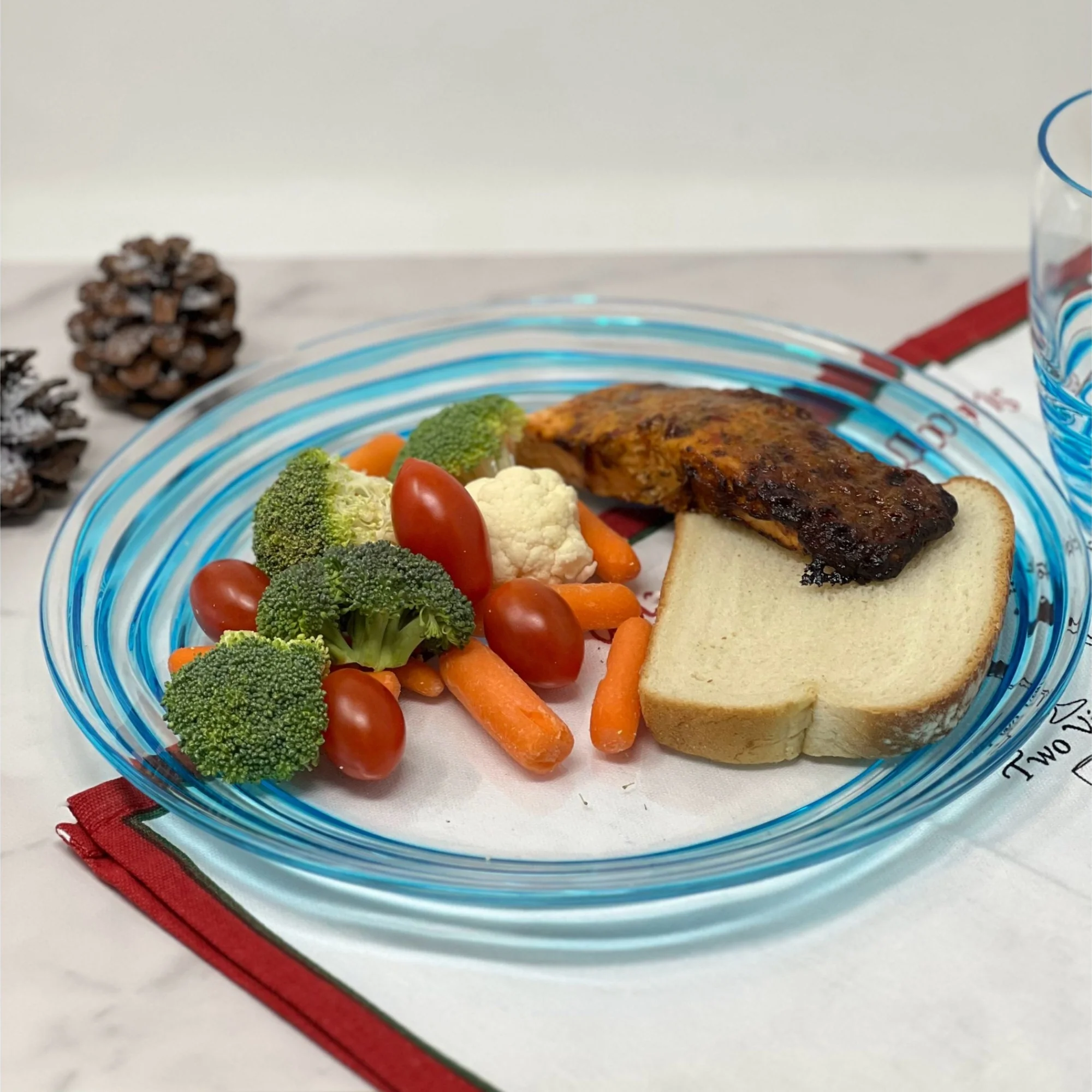 Designer Swirl 12' Acrylic Dinner Plates Set of 4, Unbreakable Blue Plates, BPA Free and Dishwasher Safe - Image 2
