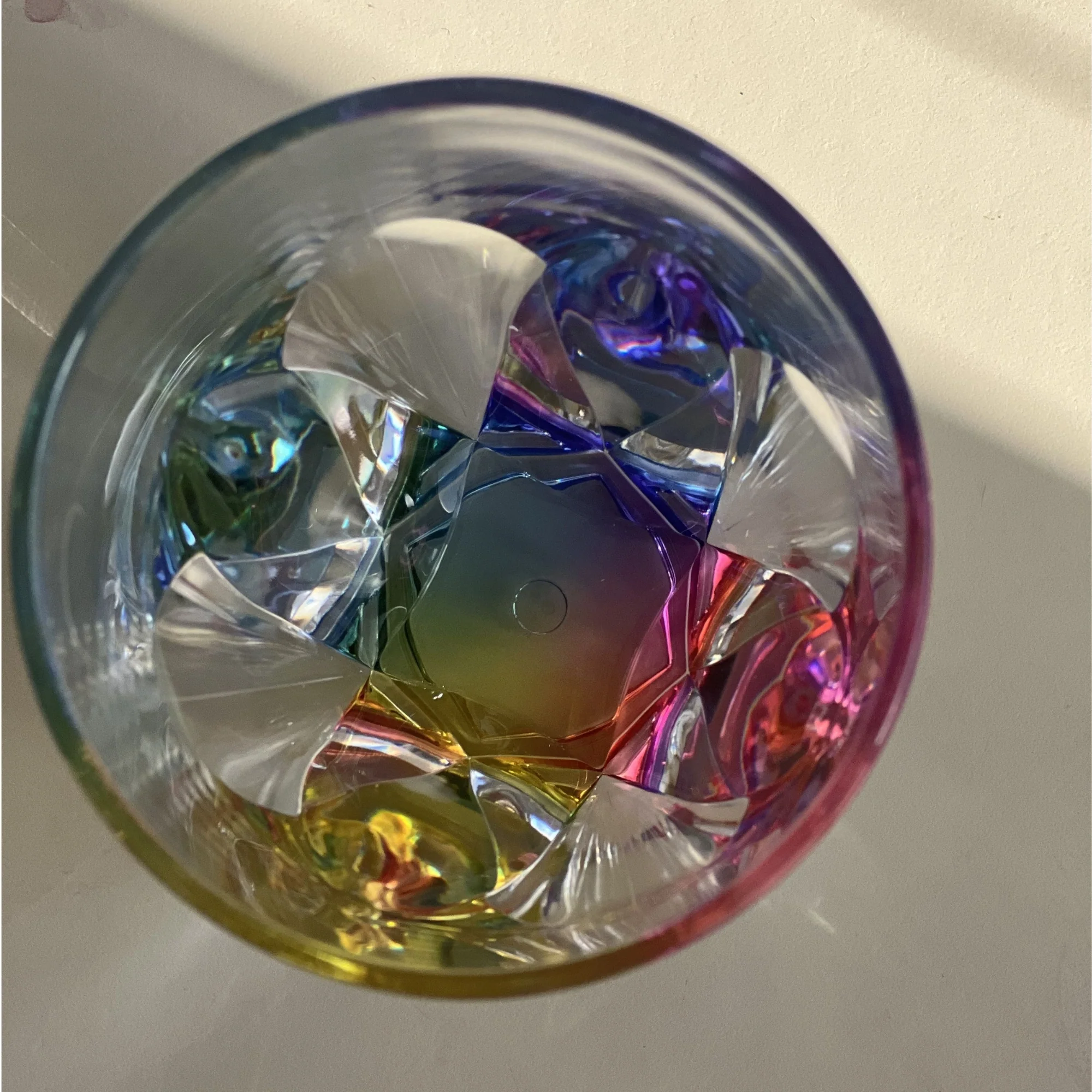 Rainbow Diamond Acrylic Glasses Drinking Set of 4 Hi Ball 17oz, BPA Free Plastic Cocktail Glasses, Clear - Image 5