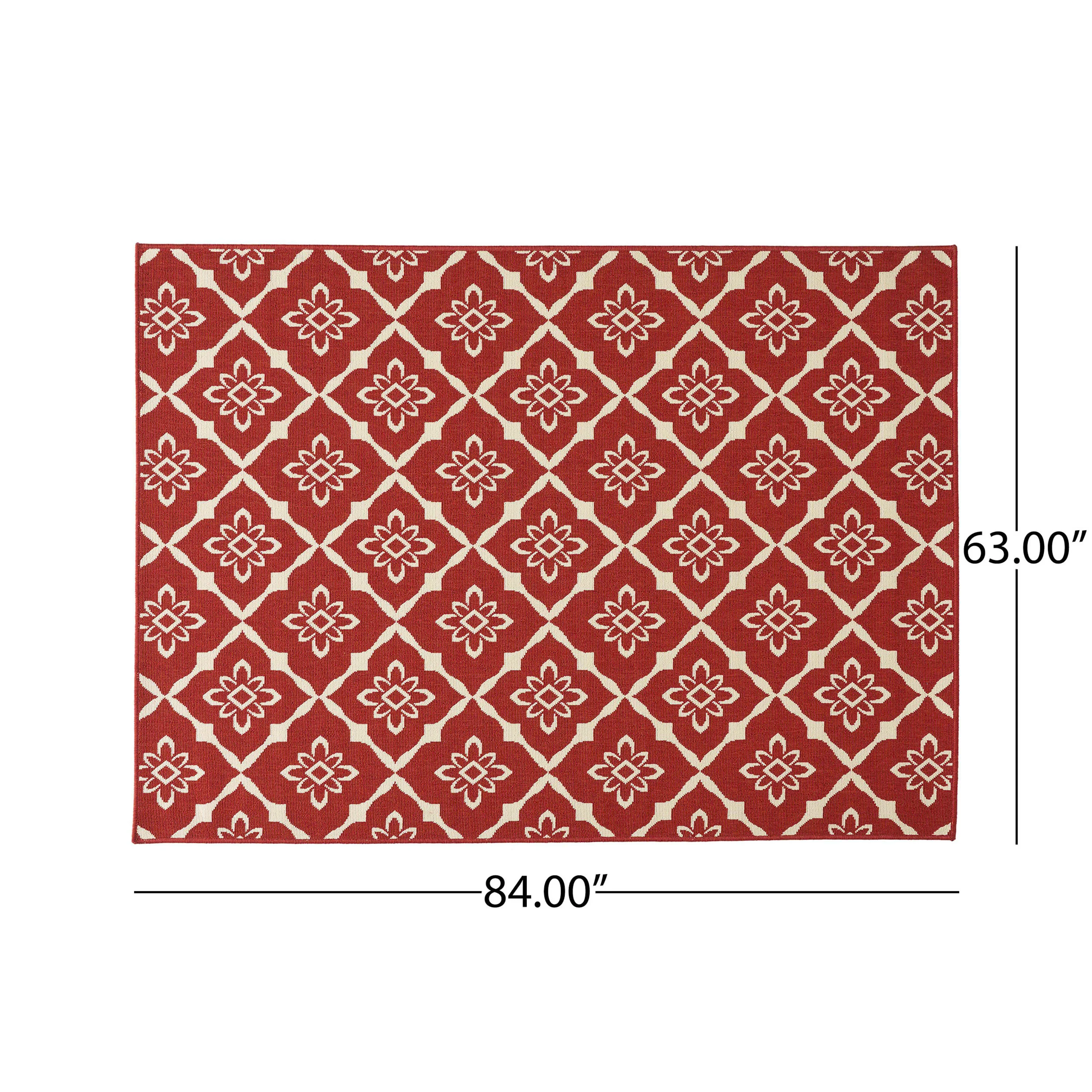 84"x63" Outdoor Rug with Loop Pile Texture and Rectangle Shape - Image 7