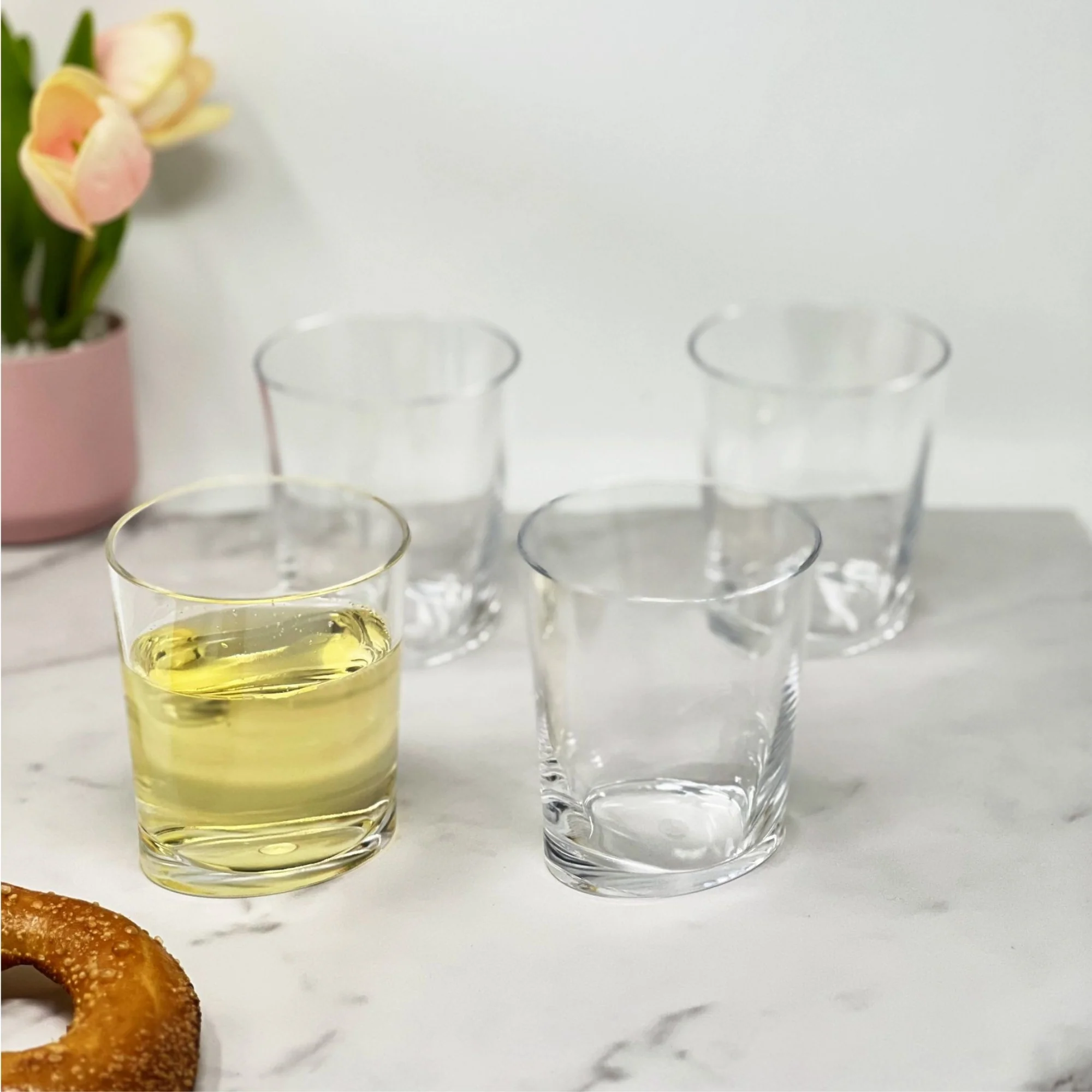 Leading Ware Oval Halo Acrylic Glasses Set of 4 DOF, Clear, BPA Free, 12oz Plastic Drinkware - Image 2