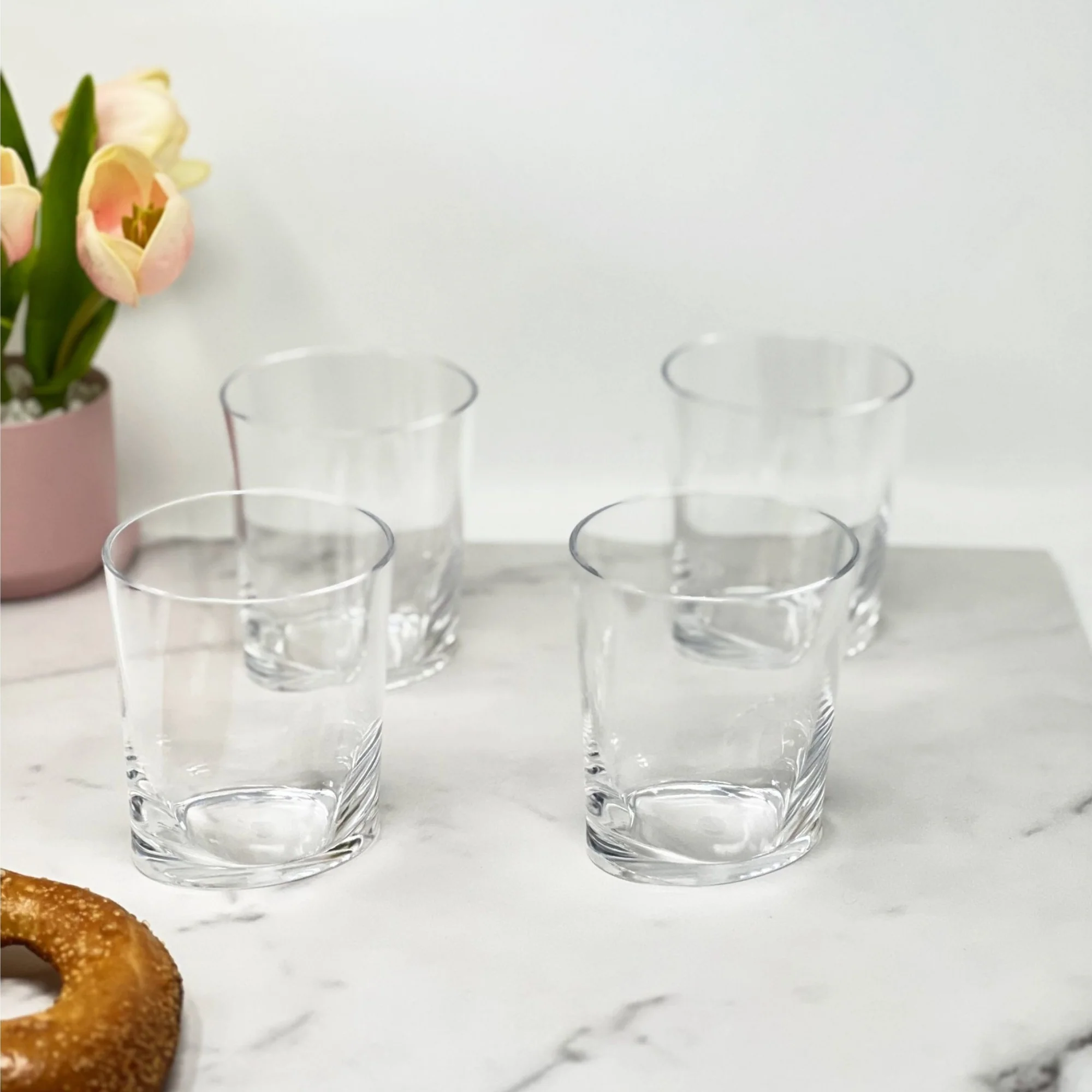 Leading Ware Oval Halo Acrylic Glasses Set of 4 DOF, Clear, BPA Free, 12oz Plastic Drinkware - Image 4