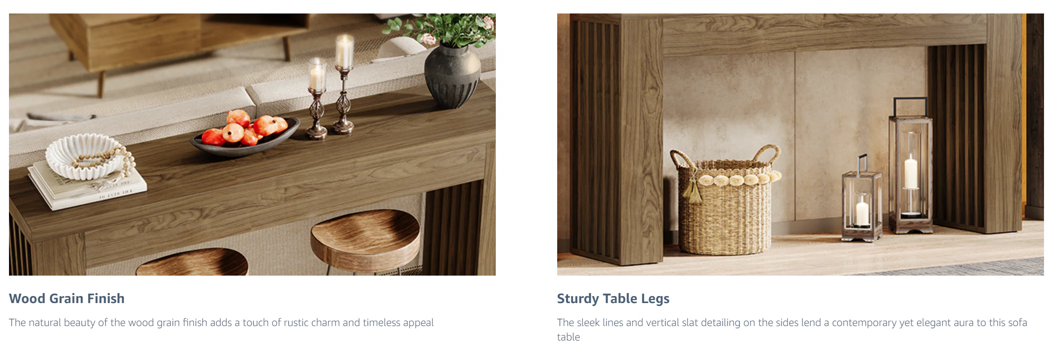 Langley Farmhouse Console Table with Vertical Slat Legs - Image 7