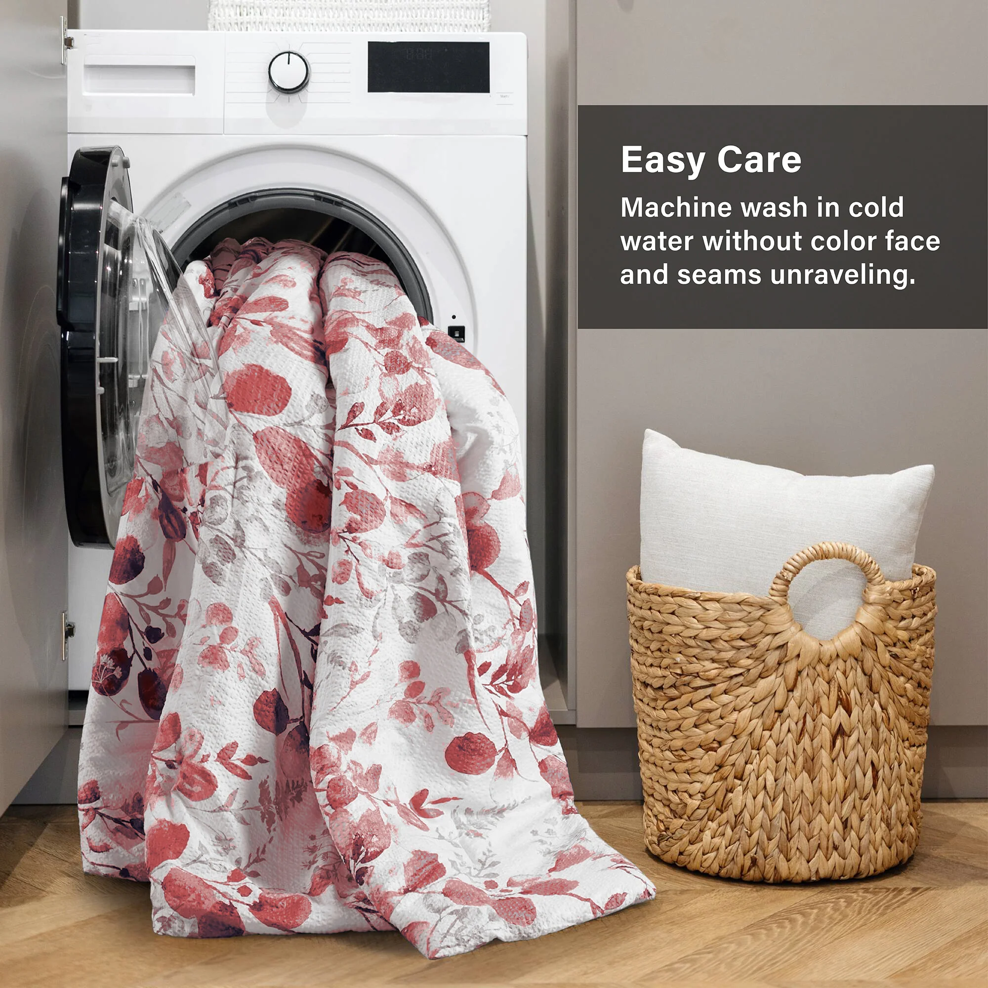 3-Piece Reversible Floral Botanical Seersucker Comforter Set - Image 12